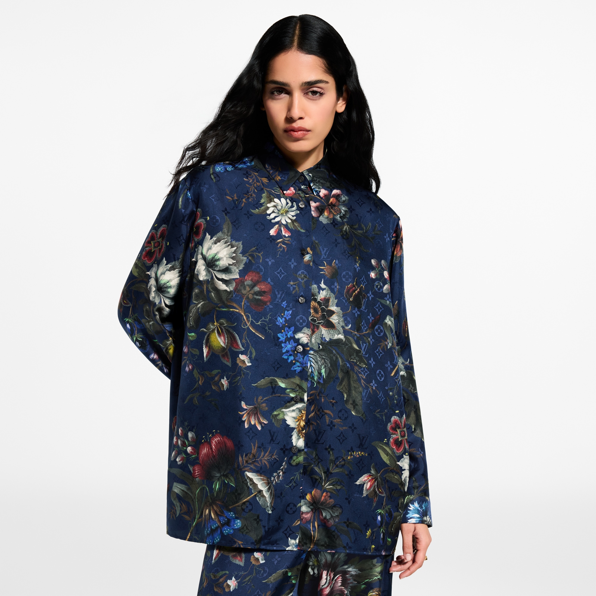 Dark Floral Print Silk Shirt - Ready-to-Wear | LOUIS VUITTON