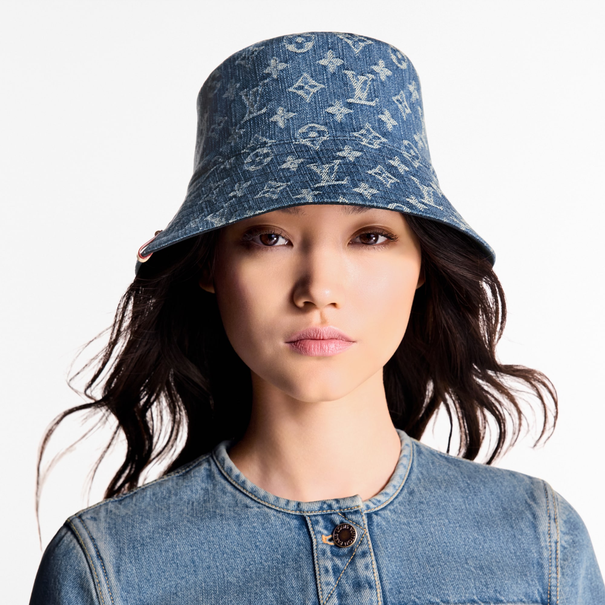 Denim Bucket Hat . in Women