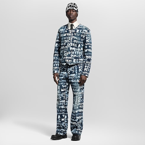 Denim Collarless Jacket in Men's Ready-to-Wear Blazers and Jackets collections by Louis Vuitton (Product zoom)