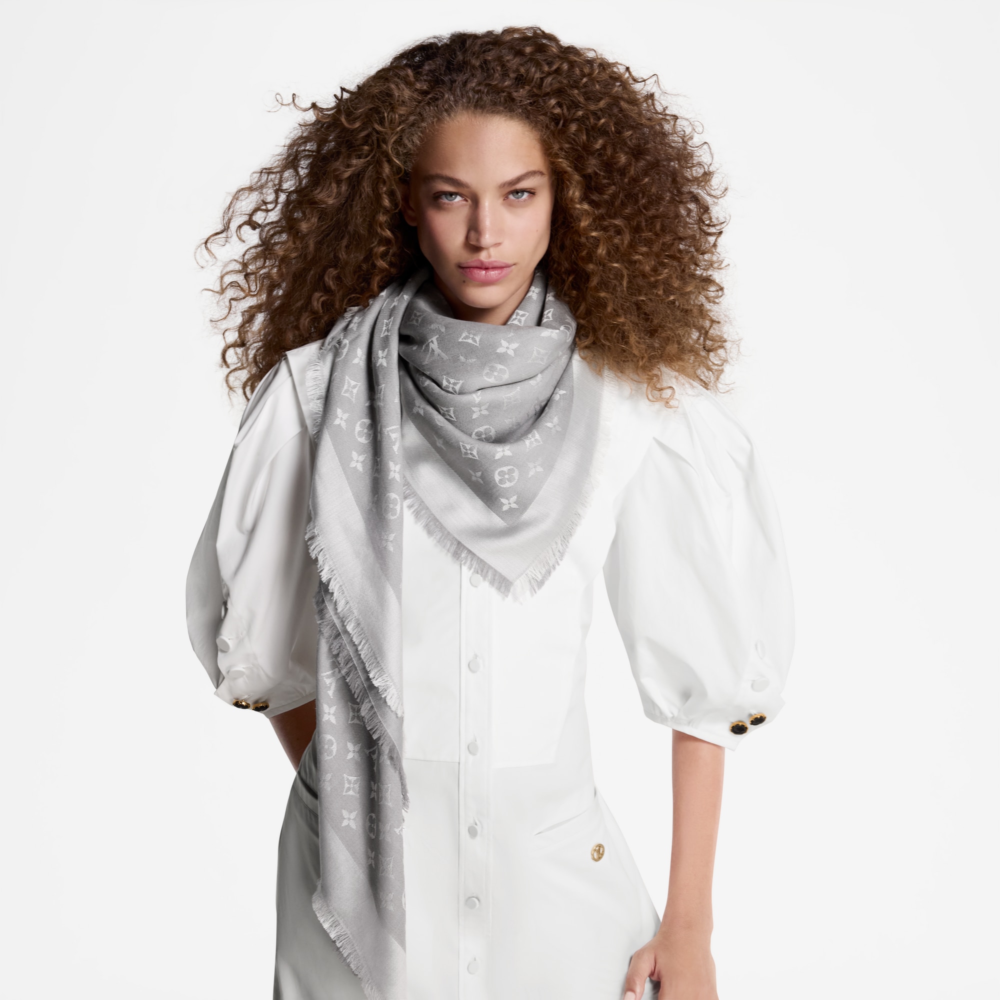 Denim Monogram Shawl . in Women
