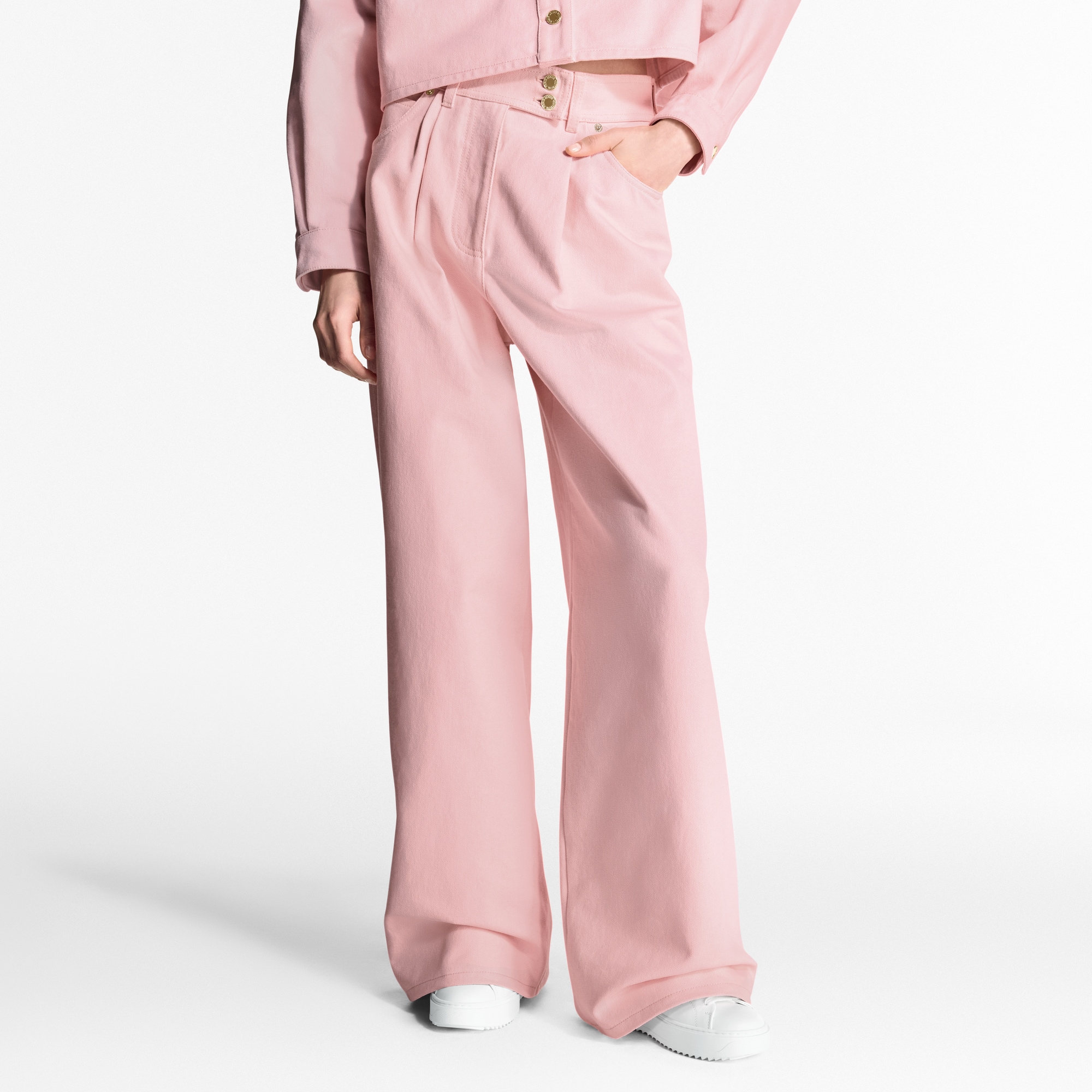 Denim Pleat Pants   in Women