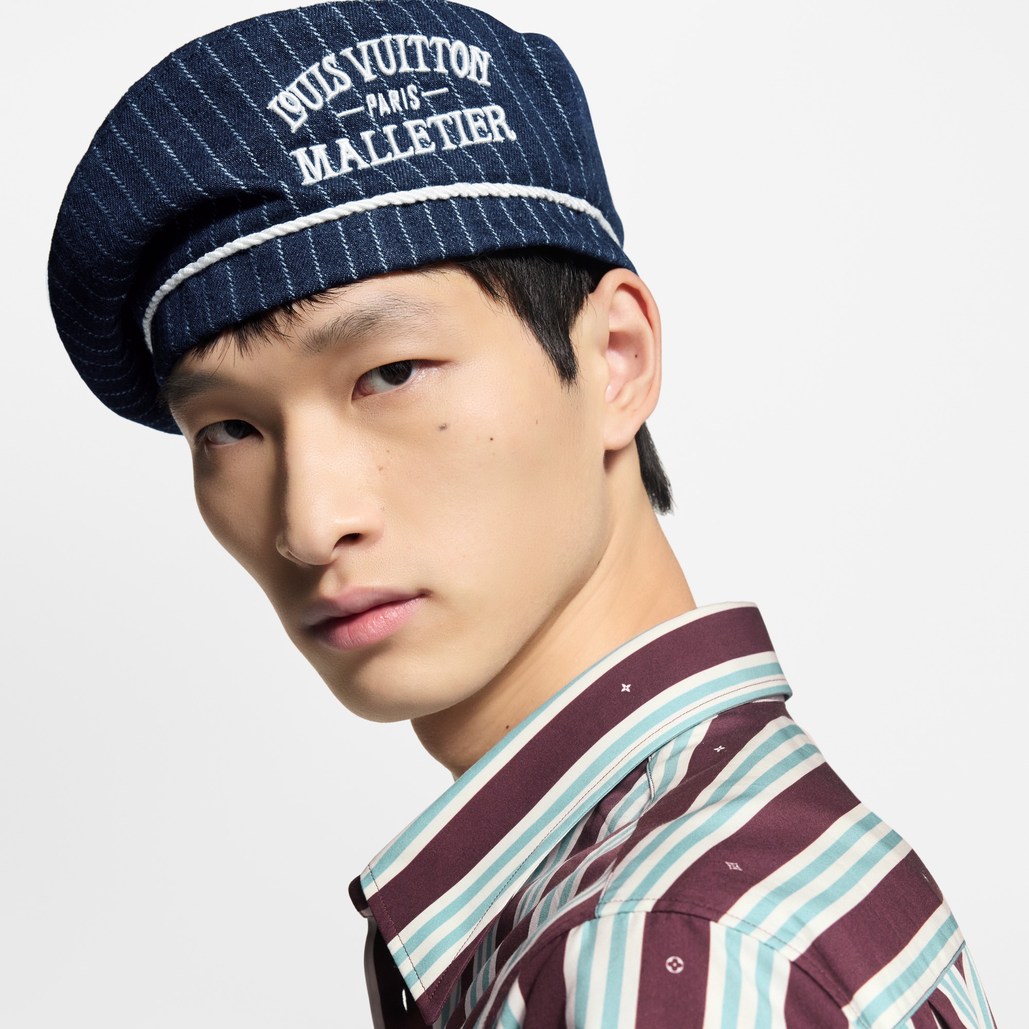 Denim Stripes Beret . in Men