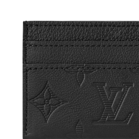 Double Card Holder Monogram Shadow Leather in Bags and Small Leather Goods's Men Small Leather Goods Card Holders collections by Louis Vuitton (Product zoom)