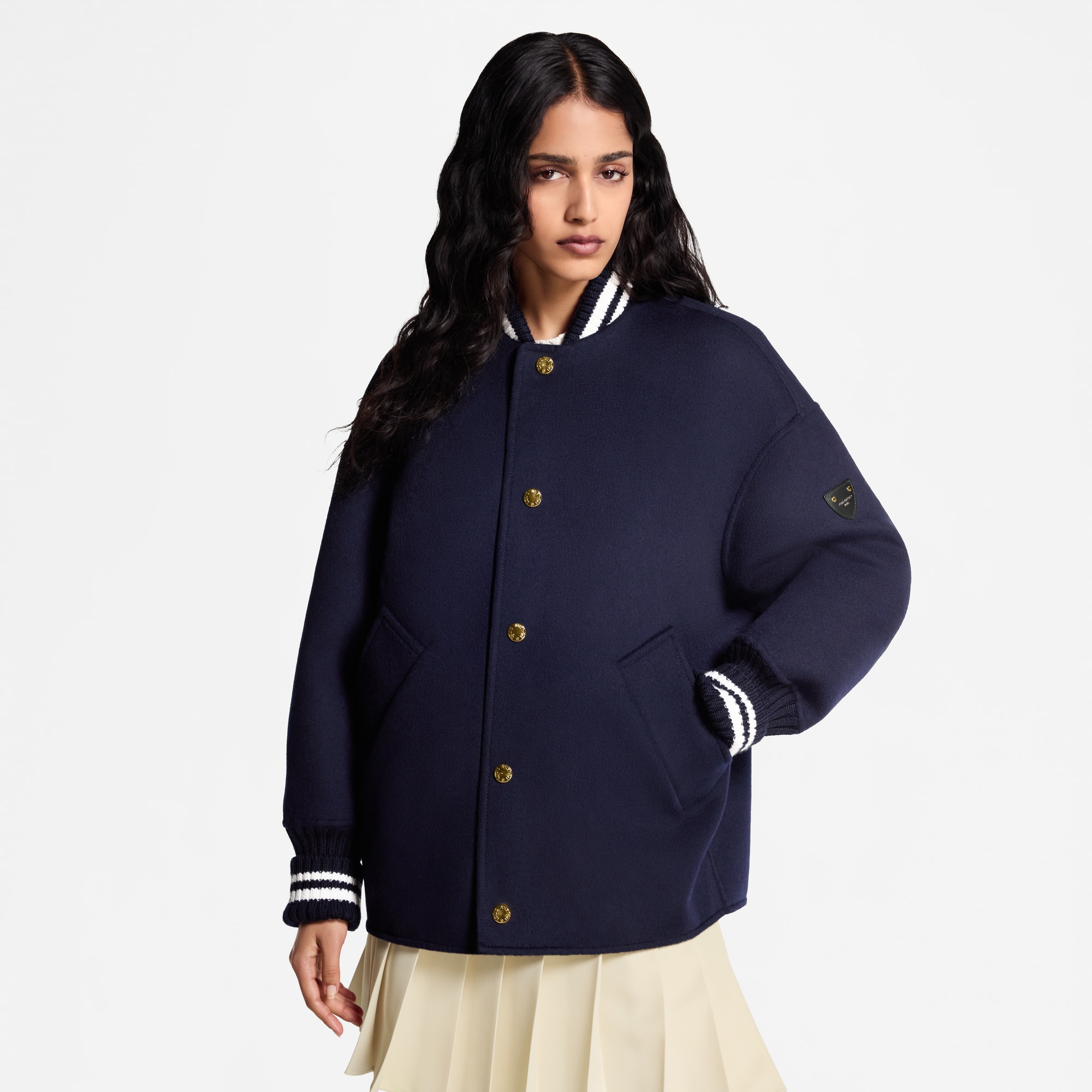 Double Face Varsity Jacket  in Women