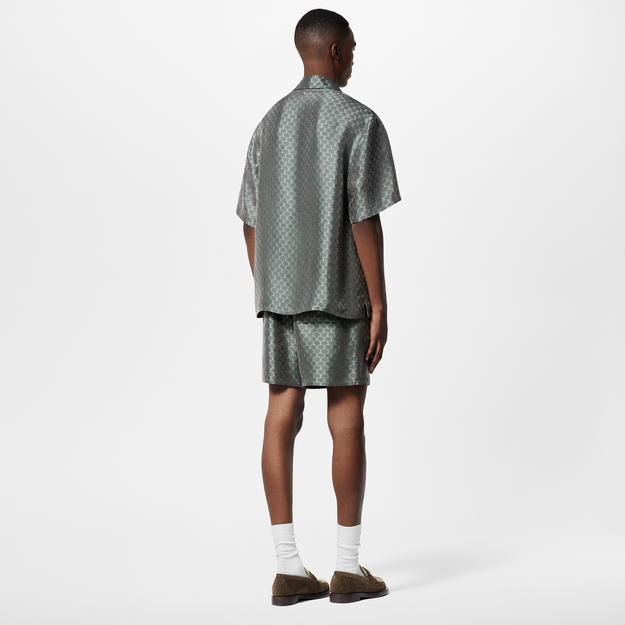 Drawstring Jacquard Silk-Blend Shorts  in Men