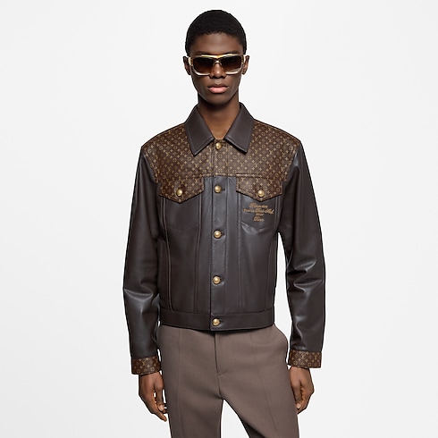 Embellished Leather Trucker Jacket in Men's Ready-to-Wear Outerwear and Coats collections by Louis Vuitton (Product zoom)