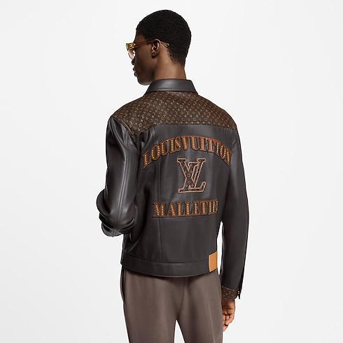 Embellished Leather Trucker Jacket in Men's Ready-to-Wear Outerwear and Coats collections by Louis Vuitton (Product zoom)