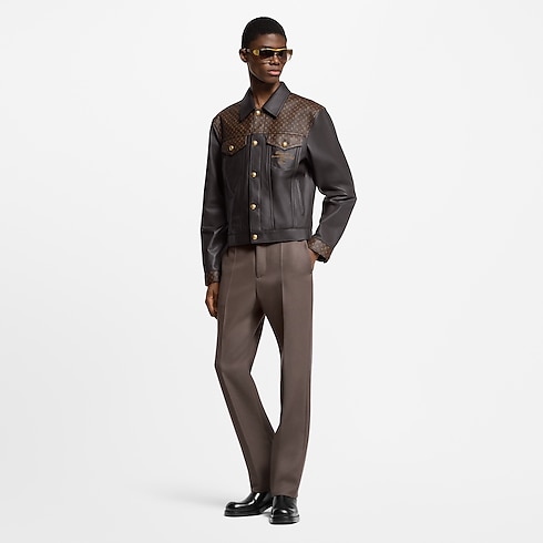 Embellished Leather Trucker Jacket in Men's Ready-to-Wear Outerwear and Coats collections by Louis Vuitton (Product zoom)