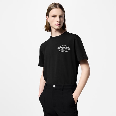 Embellished Short-Sleeved Cotton Crewneck in Men's Ready-to-Wear Knitwear and Sweatshirts collections by Louis Vuitton (Product zoom)