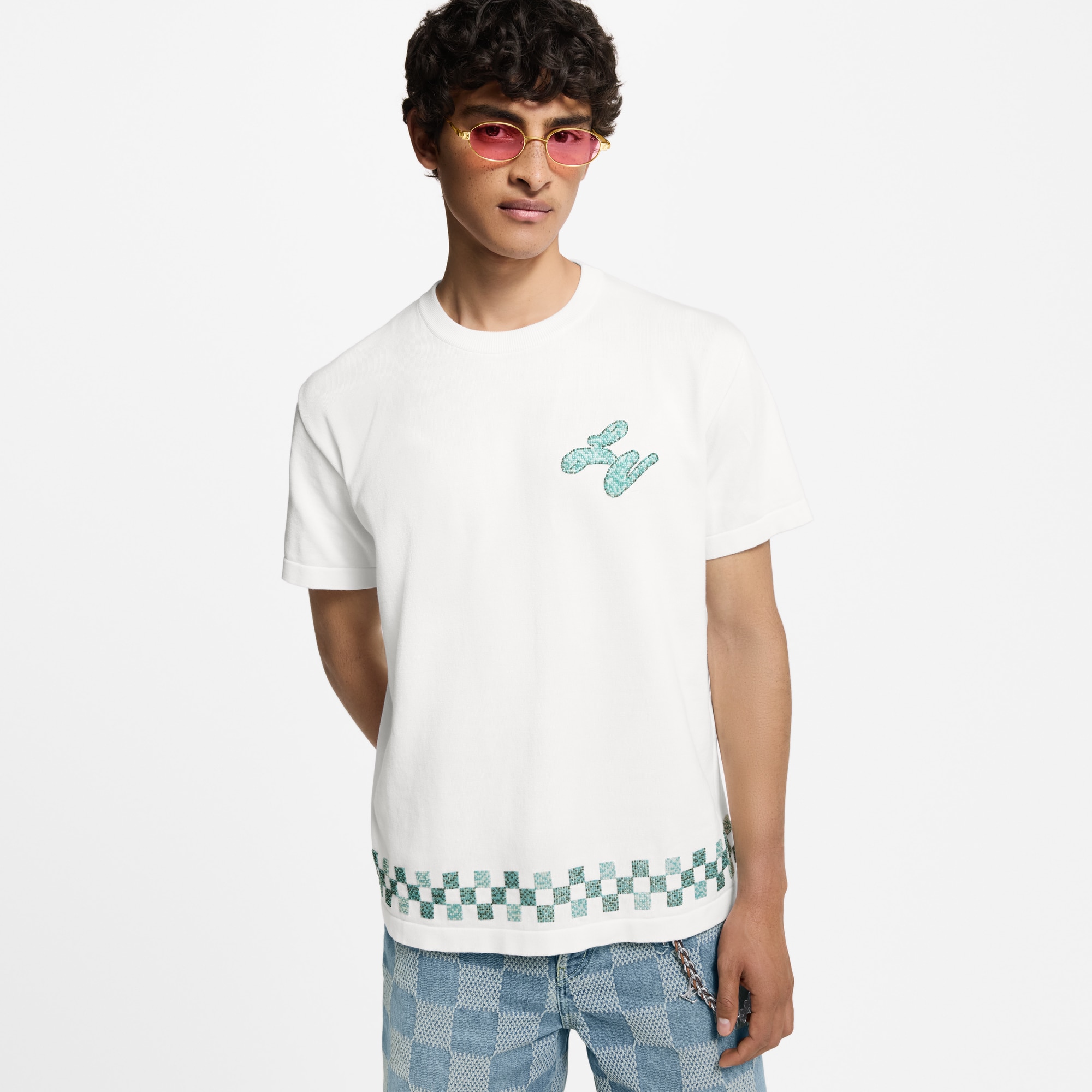 Embellished Short-Sleeved Crewneck  in Men