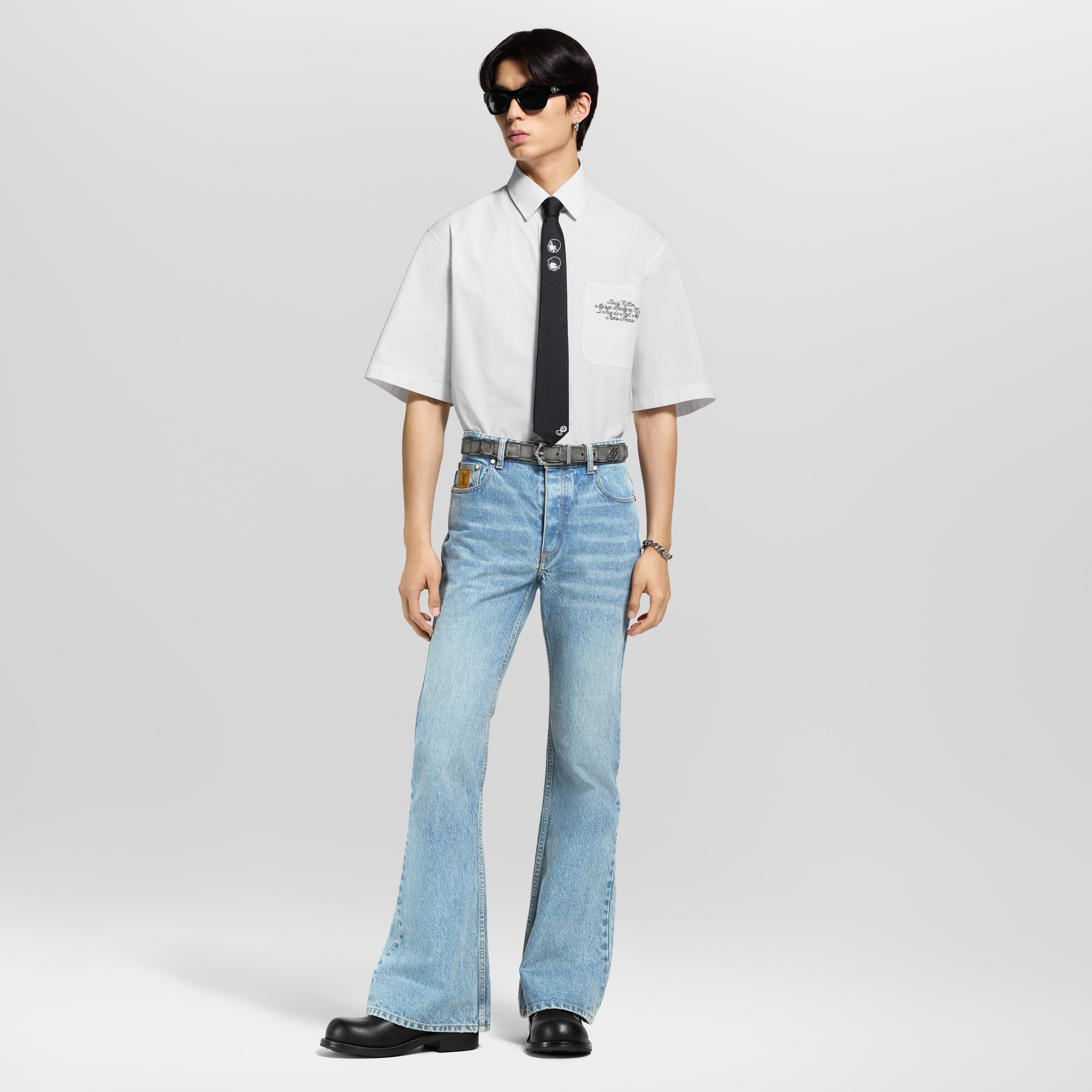 Embellished Short-Sleeved Shirt  in Men