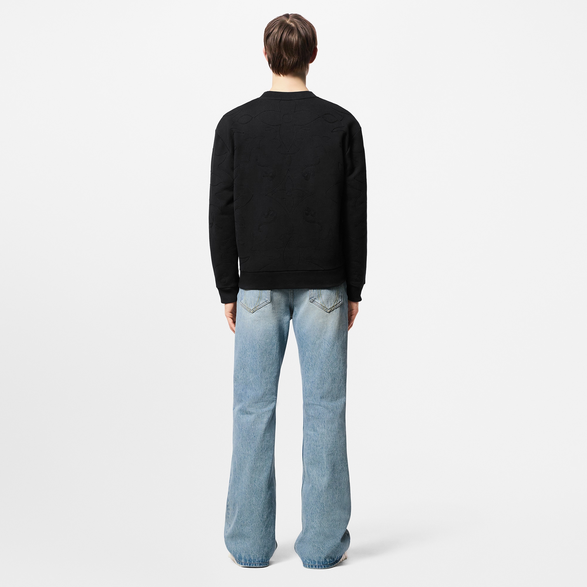 Embroidered Cotton Jersey Crewneck  in Men