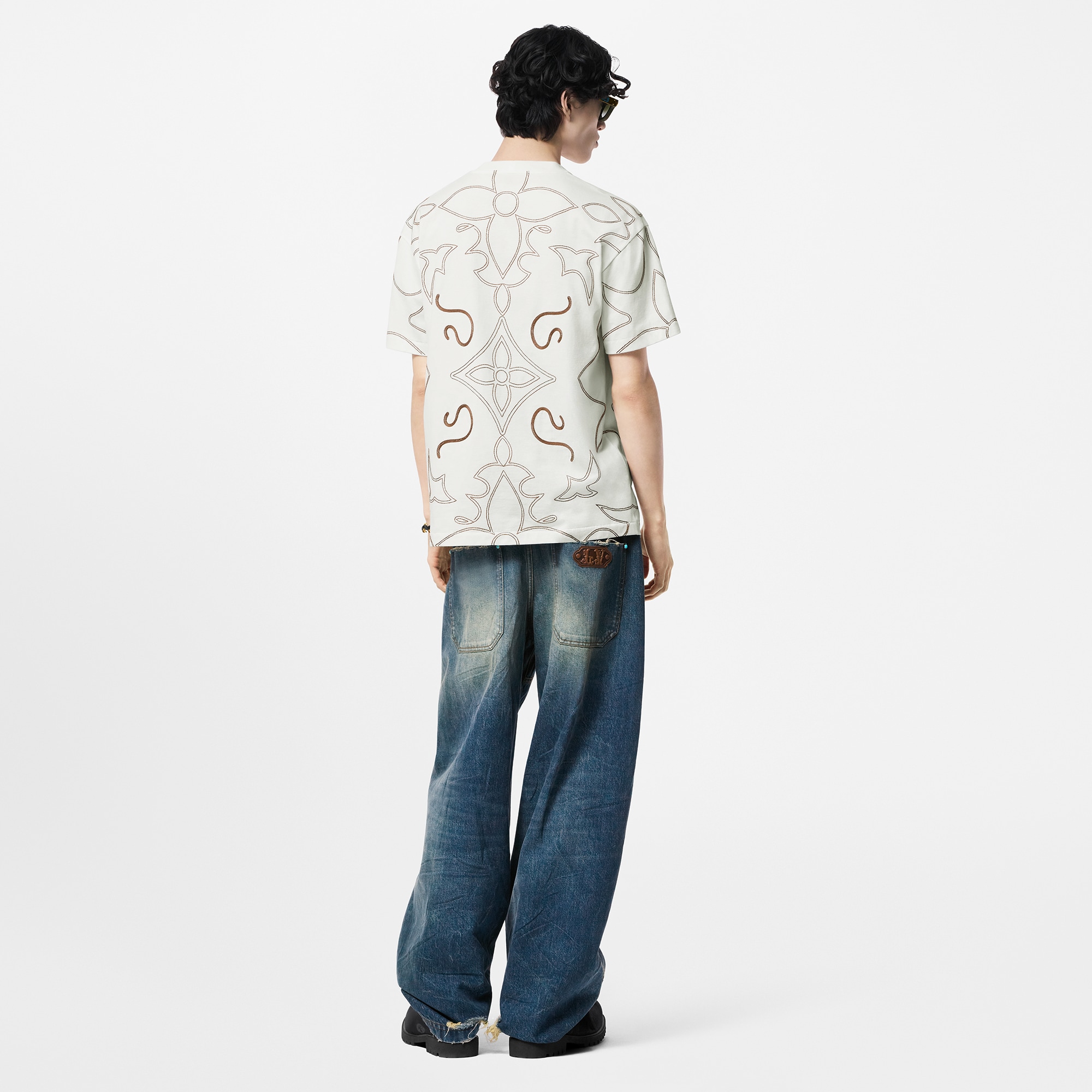Embroidered Cotton T-Shirt  in Men
