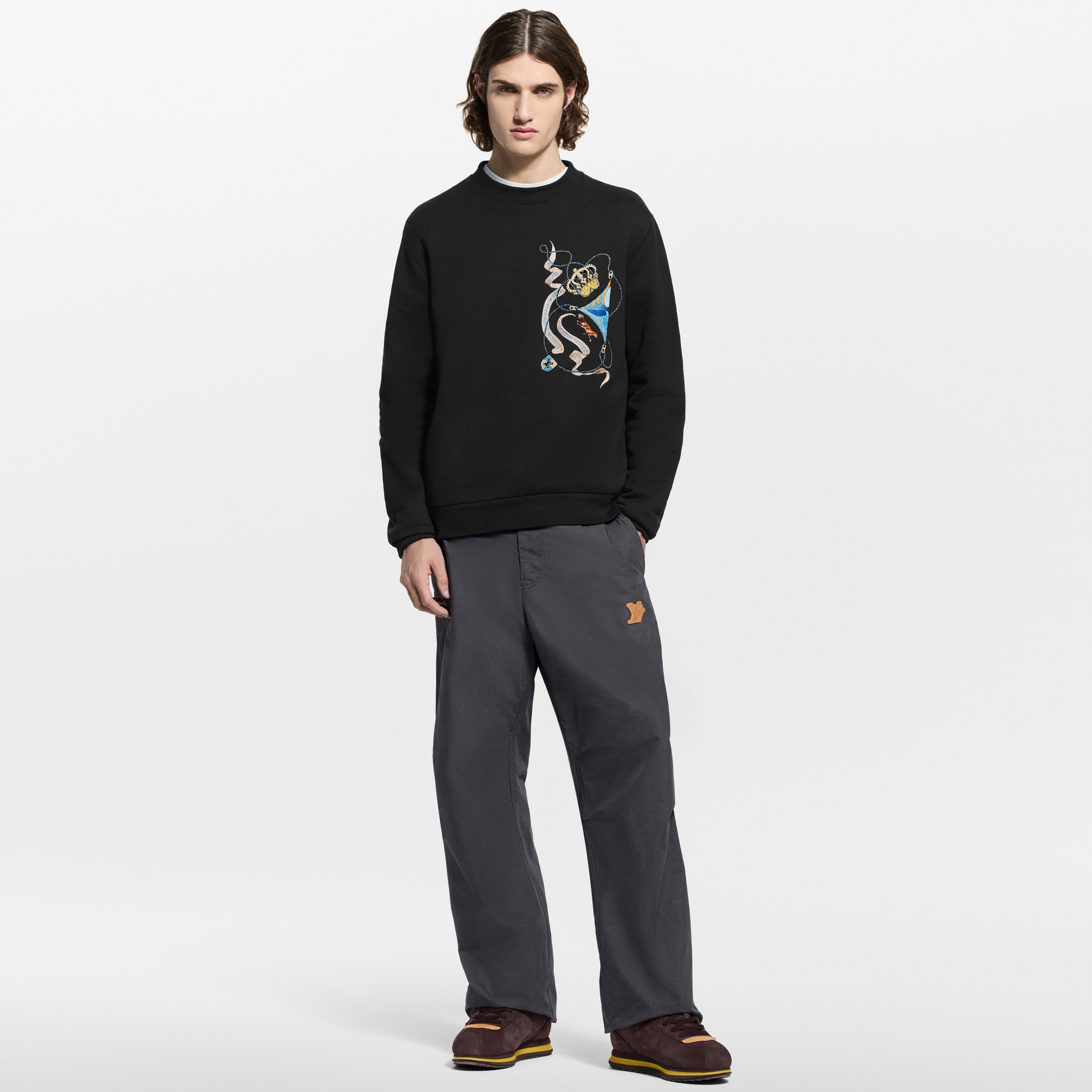 Embroidered Long-Sleeved Sweatshirt  in Men