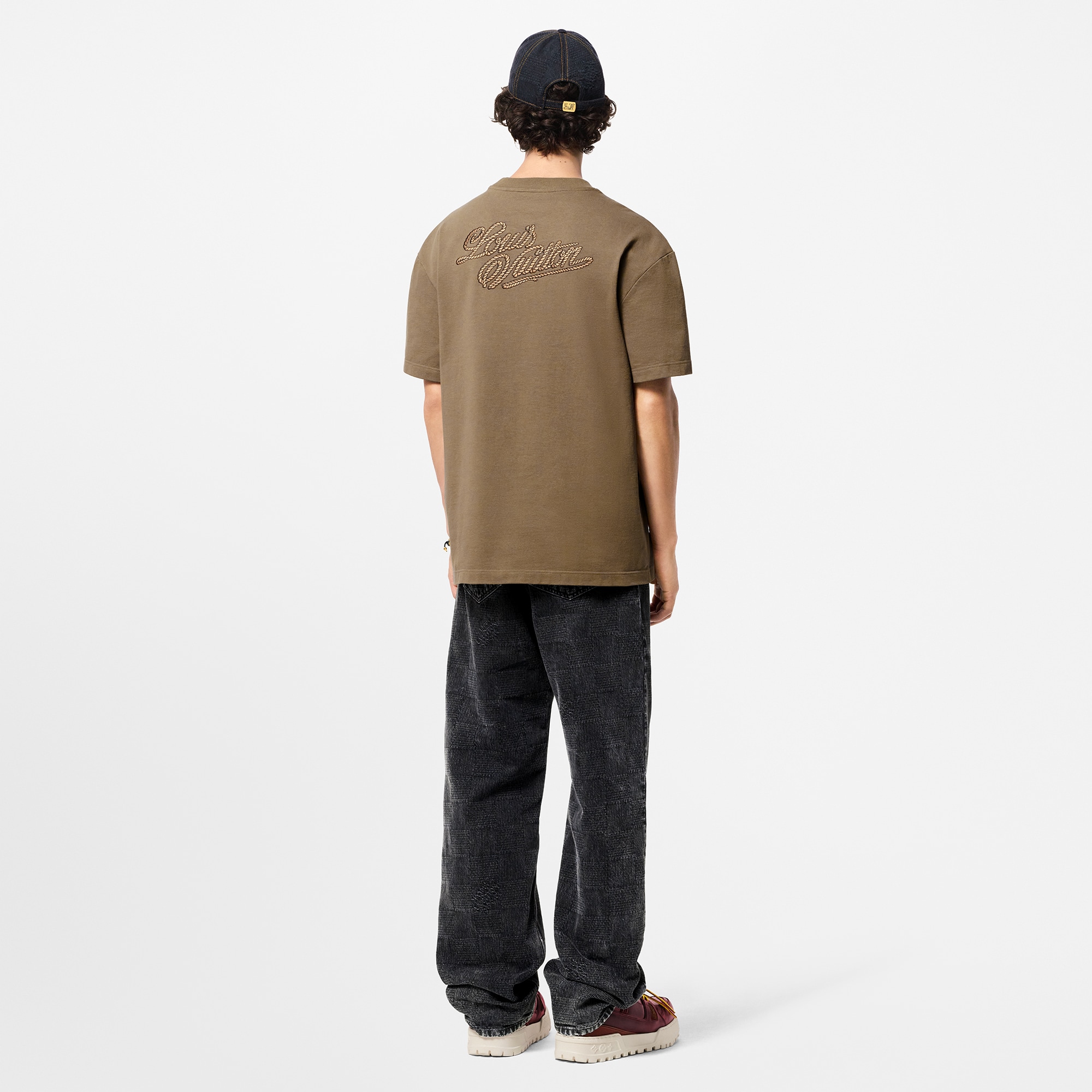 Embroidered Signature Cotton T-Shirt  in Men