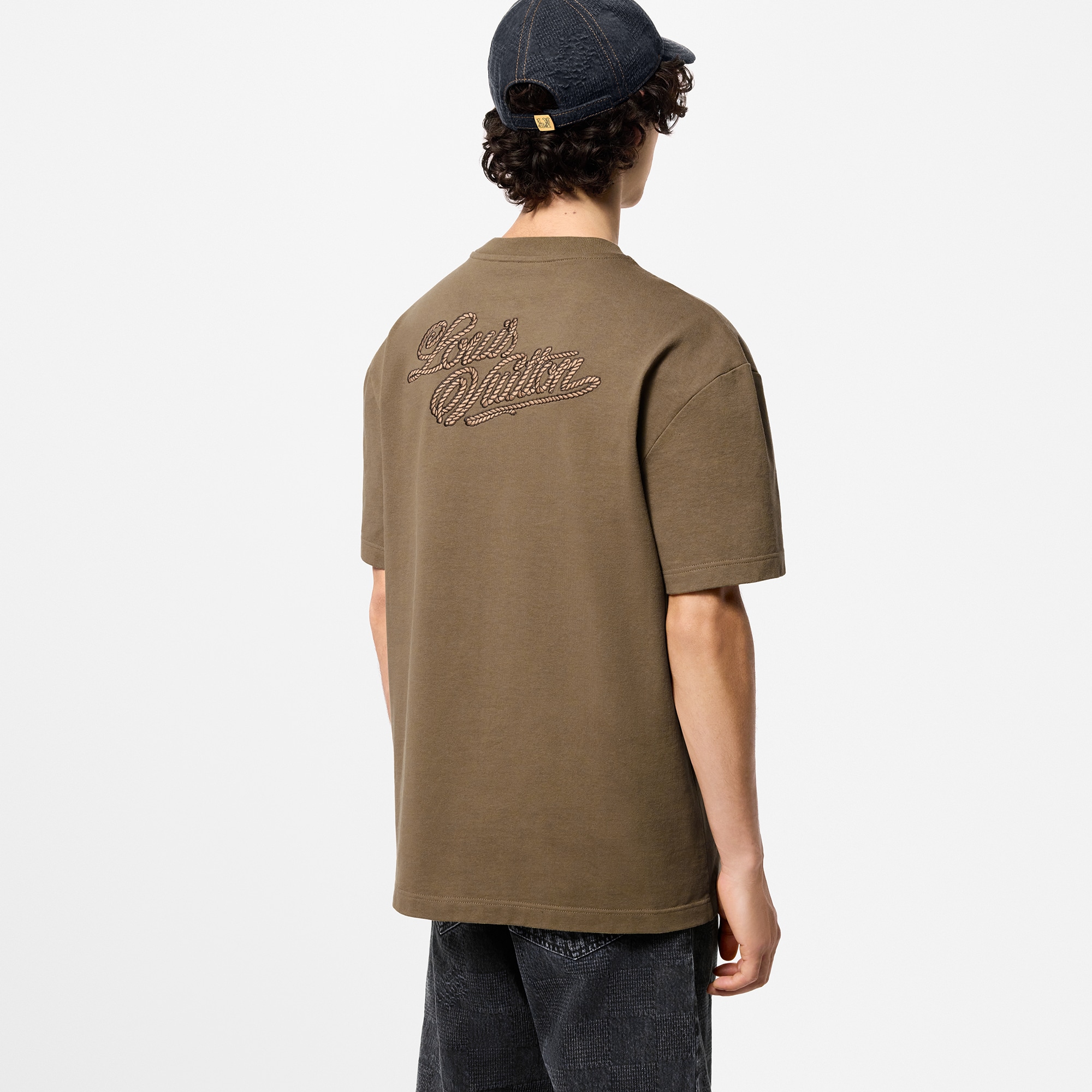 Embroidered Signature Cotton T-Shirt  in Men