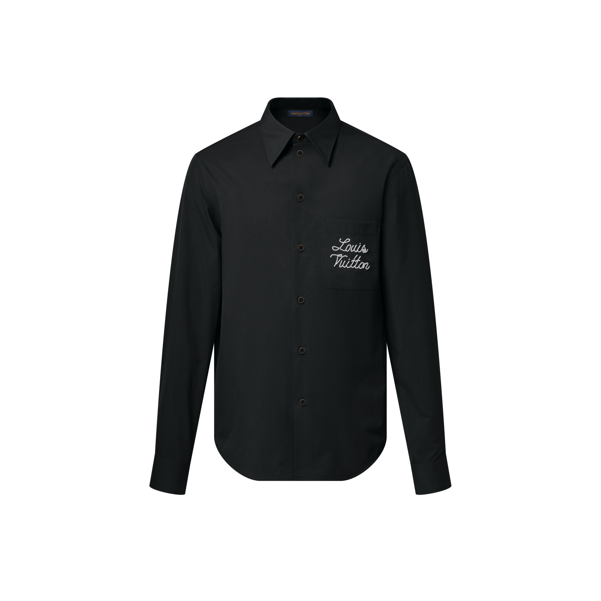 Embroidered Signature Long-Sleeved Shirt  in Men