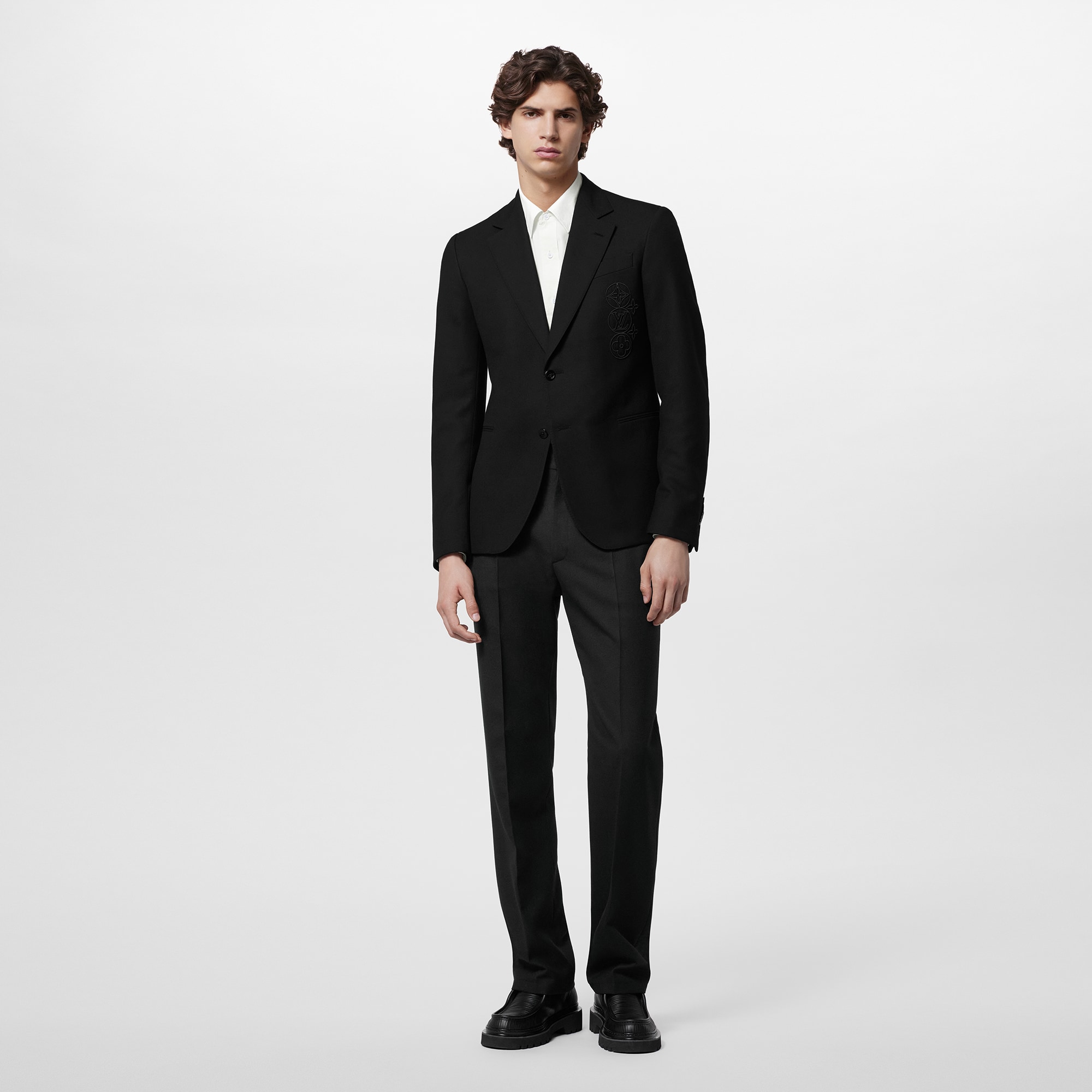 Embroidered Signature Wool Pont Neuf Jacket  in Men