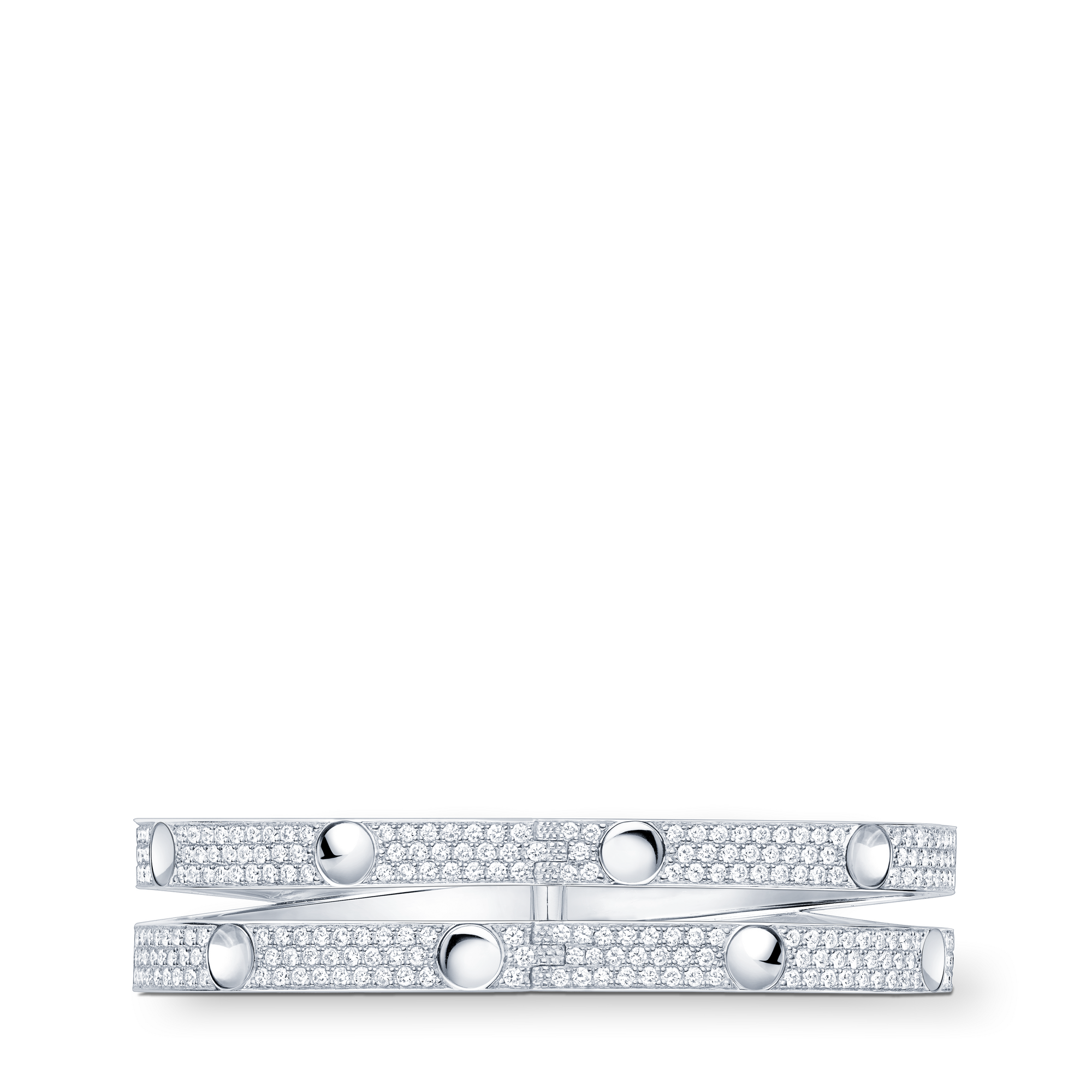 Empreinte Double Bangle, White Gold and Diamonds  in Jewellery