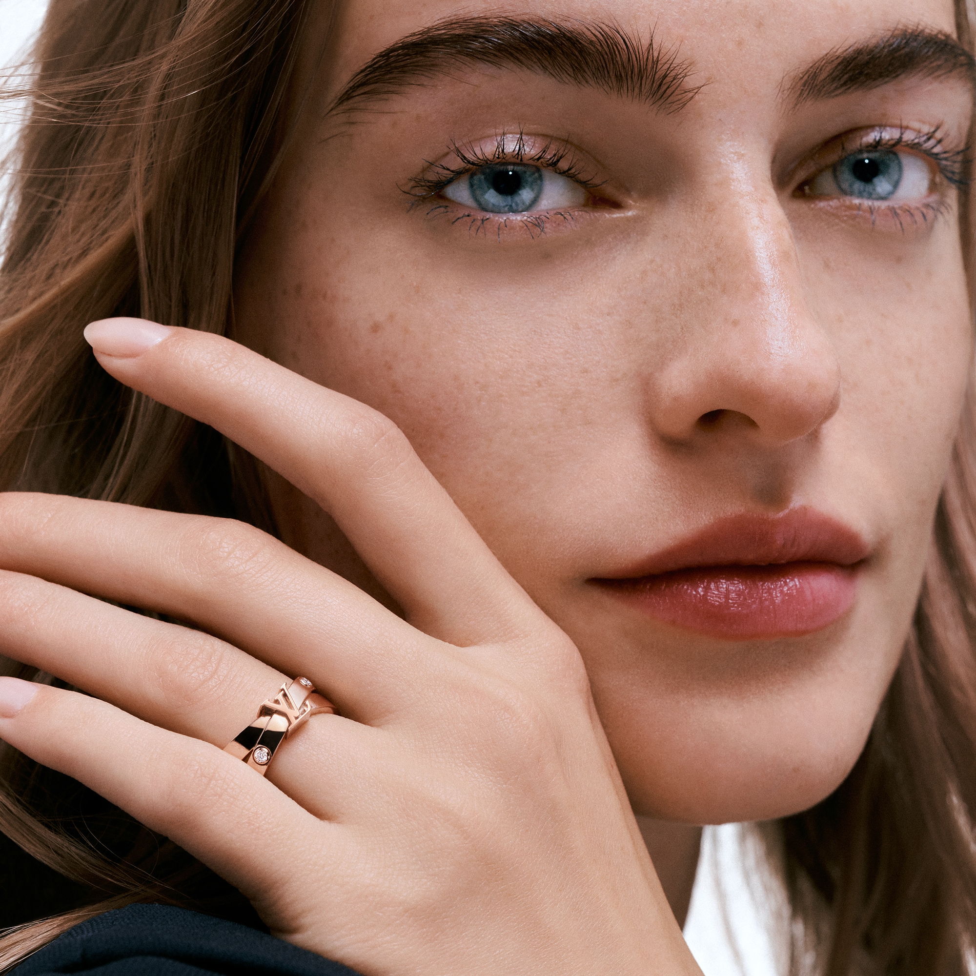 Empreinte Double Ring, Pink Gold and Diamonds  in Jewellery