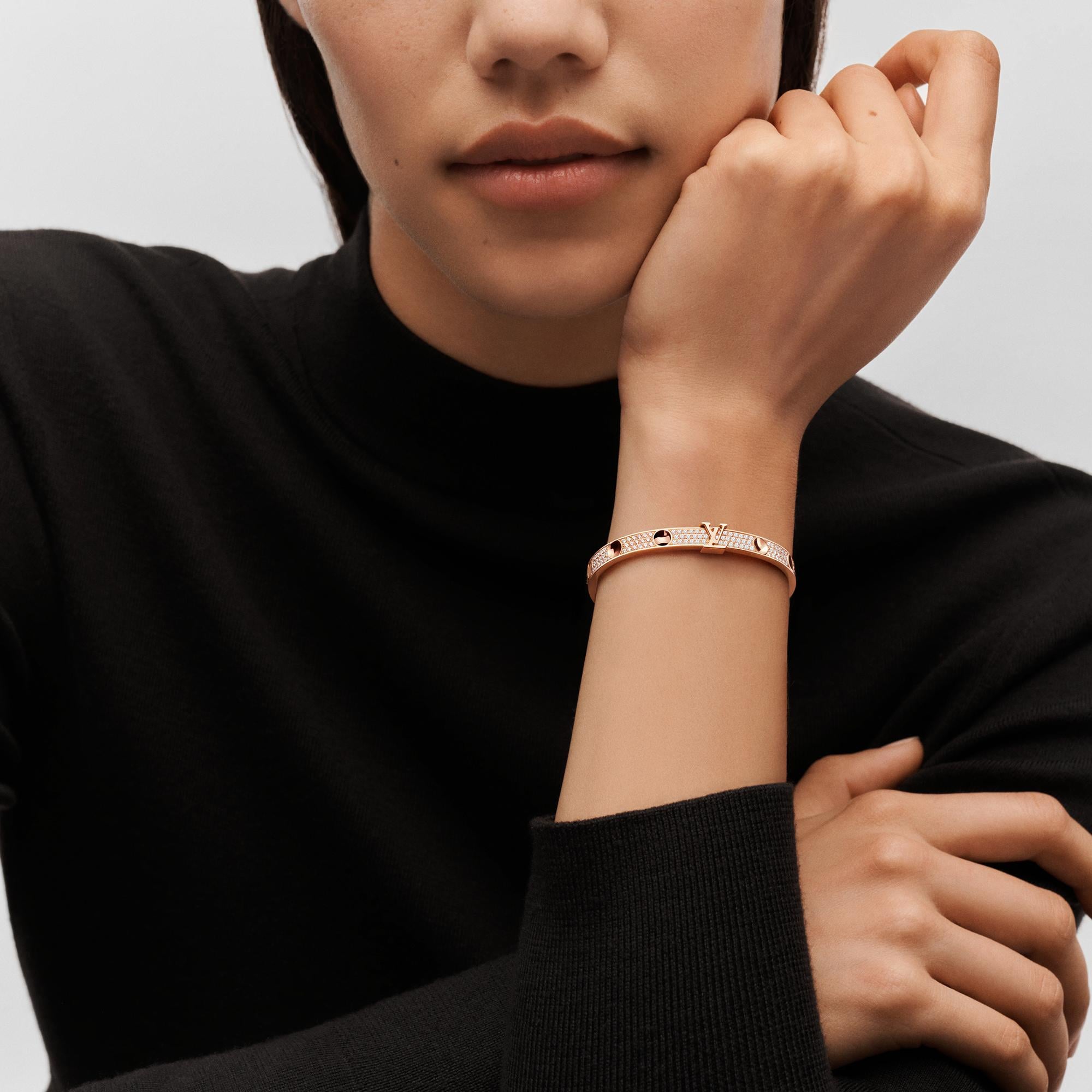 Empreinte Medium Bangle, Pink Gold and Diamonds  in Jewellery