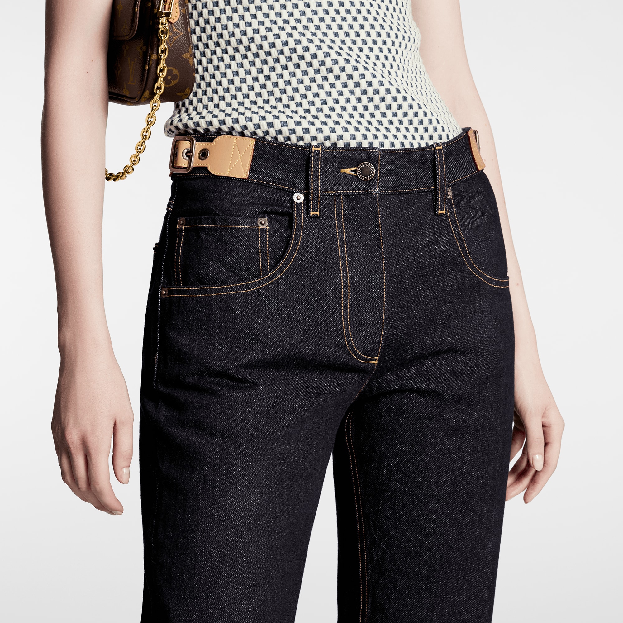 Eyelet Tab Jeans   in Women