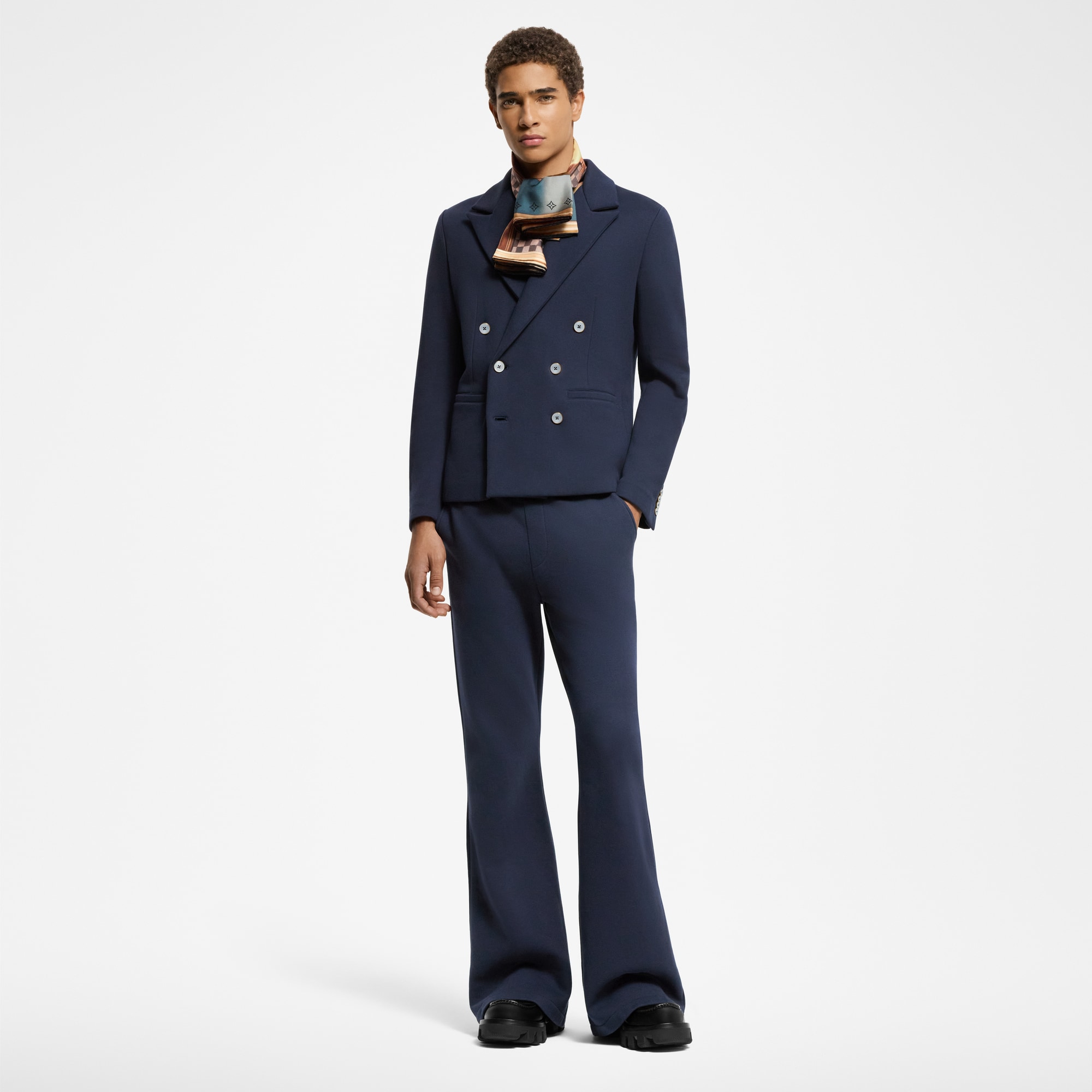 Flared Cotton And Cashmere Jersey Pants  in Men