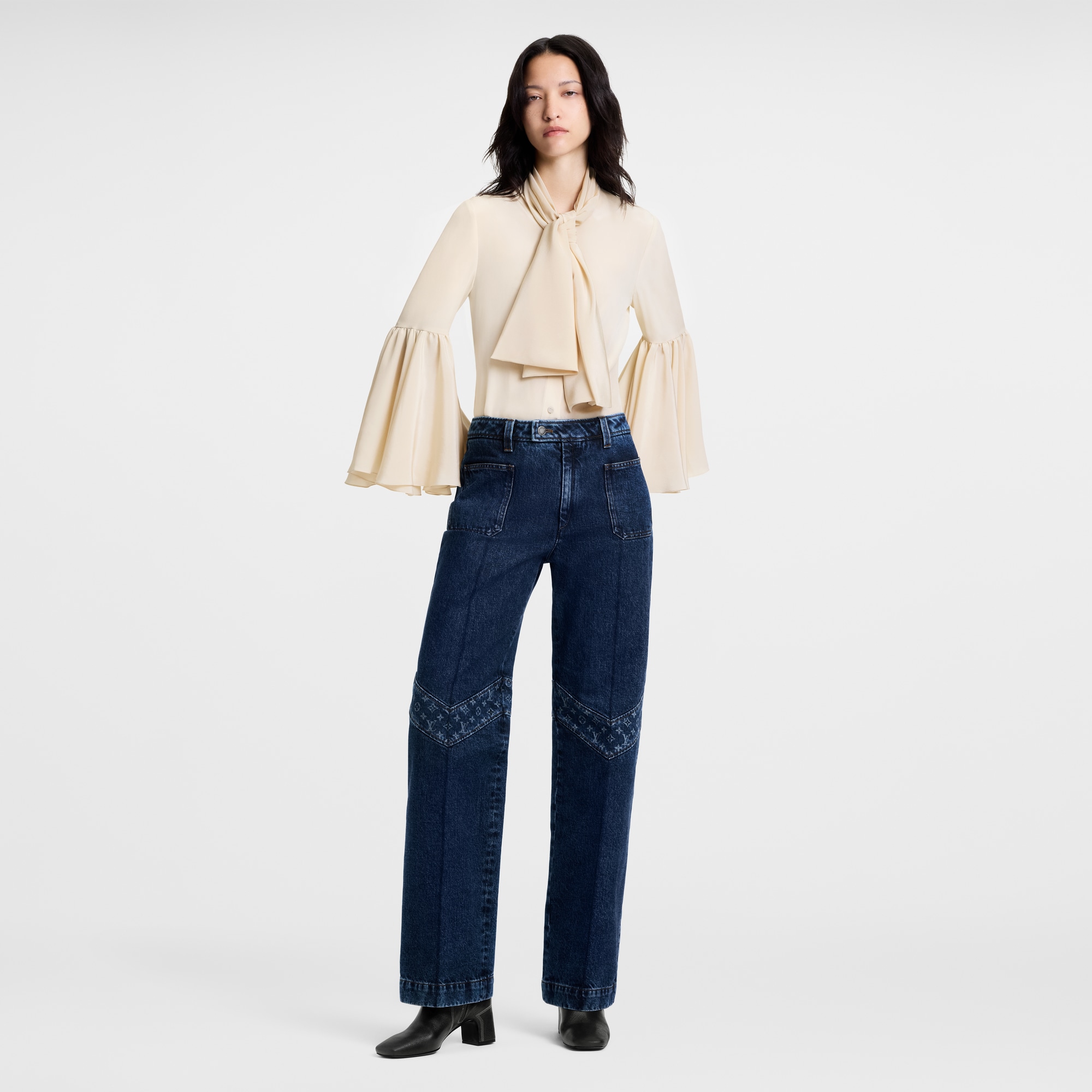 Flared Sleeve Lavallière Blouse  in Women