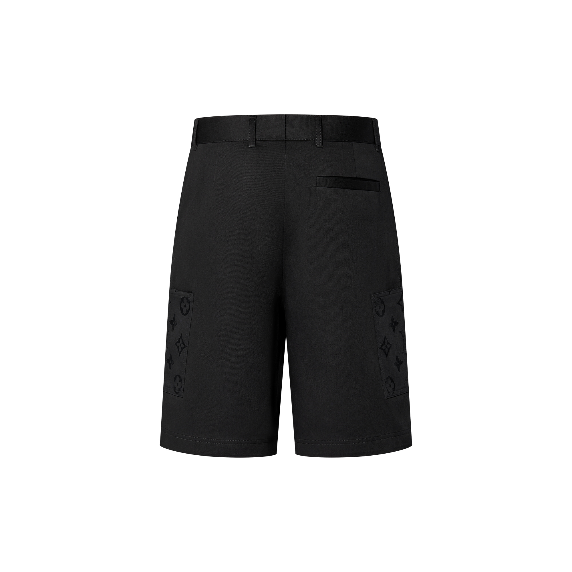 Flocked Cotton Cargo Shorts  in Men