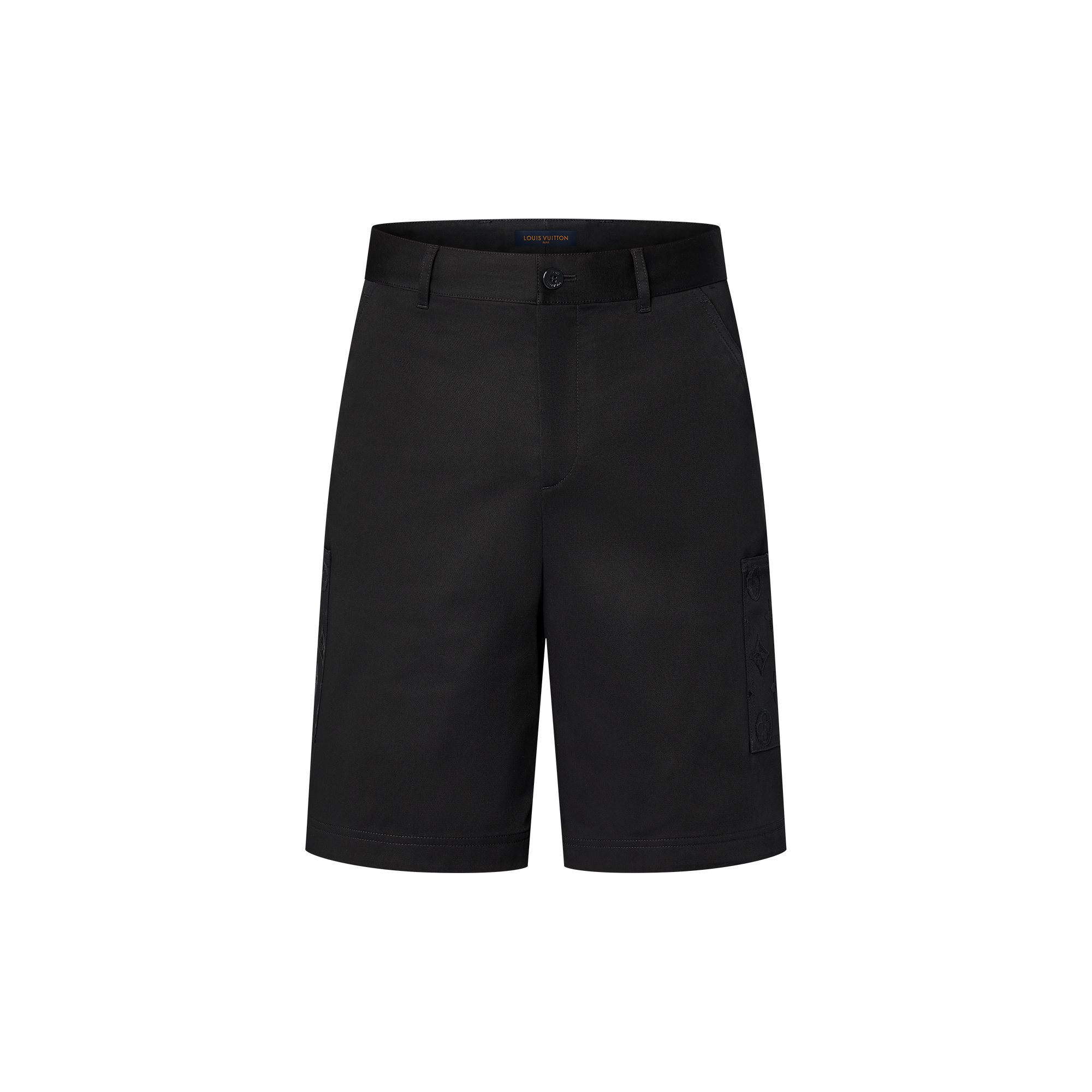 Flocked Cotton Cargo Shorts  in Men