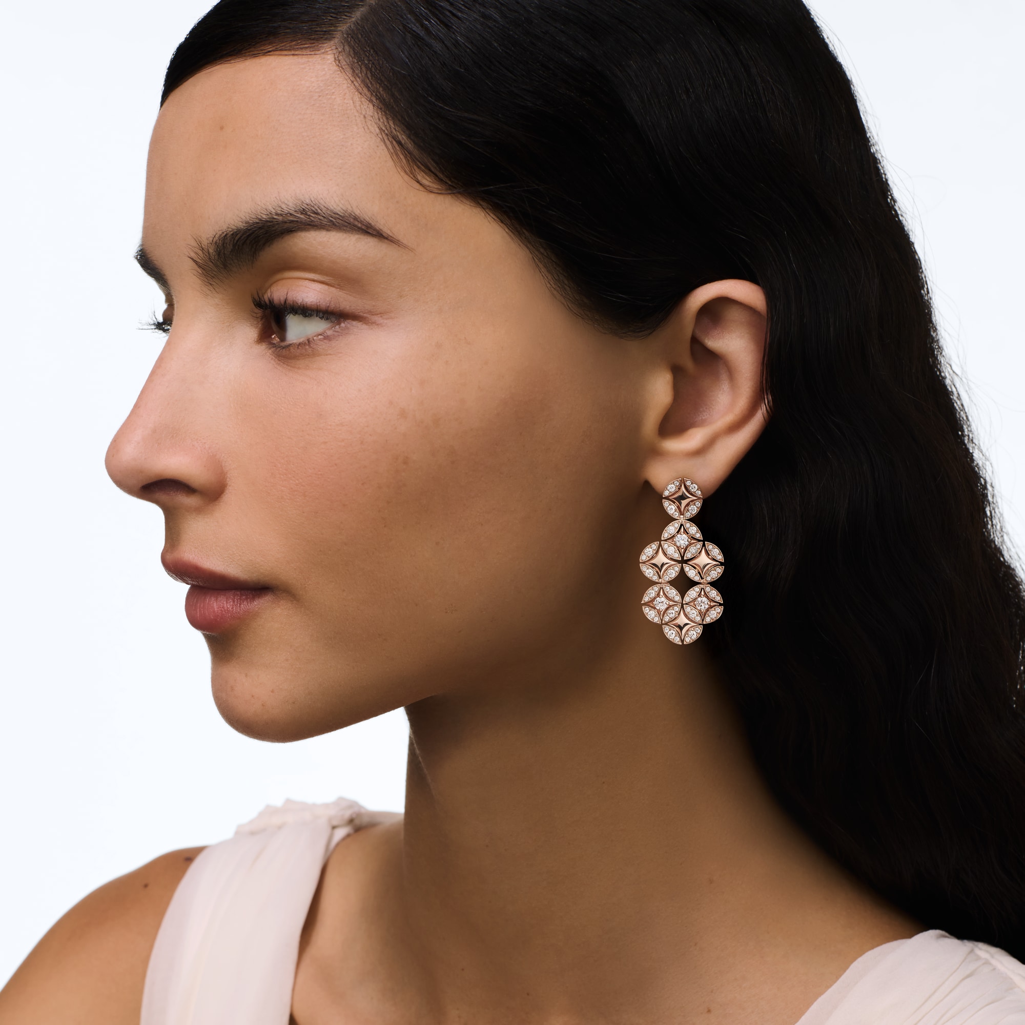 Galaxie Earrings, Rose Gold and Diamonds  in Les Extraordinaires