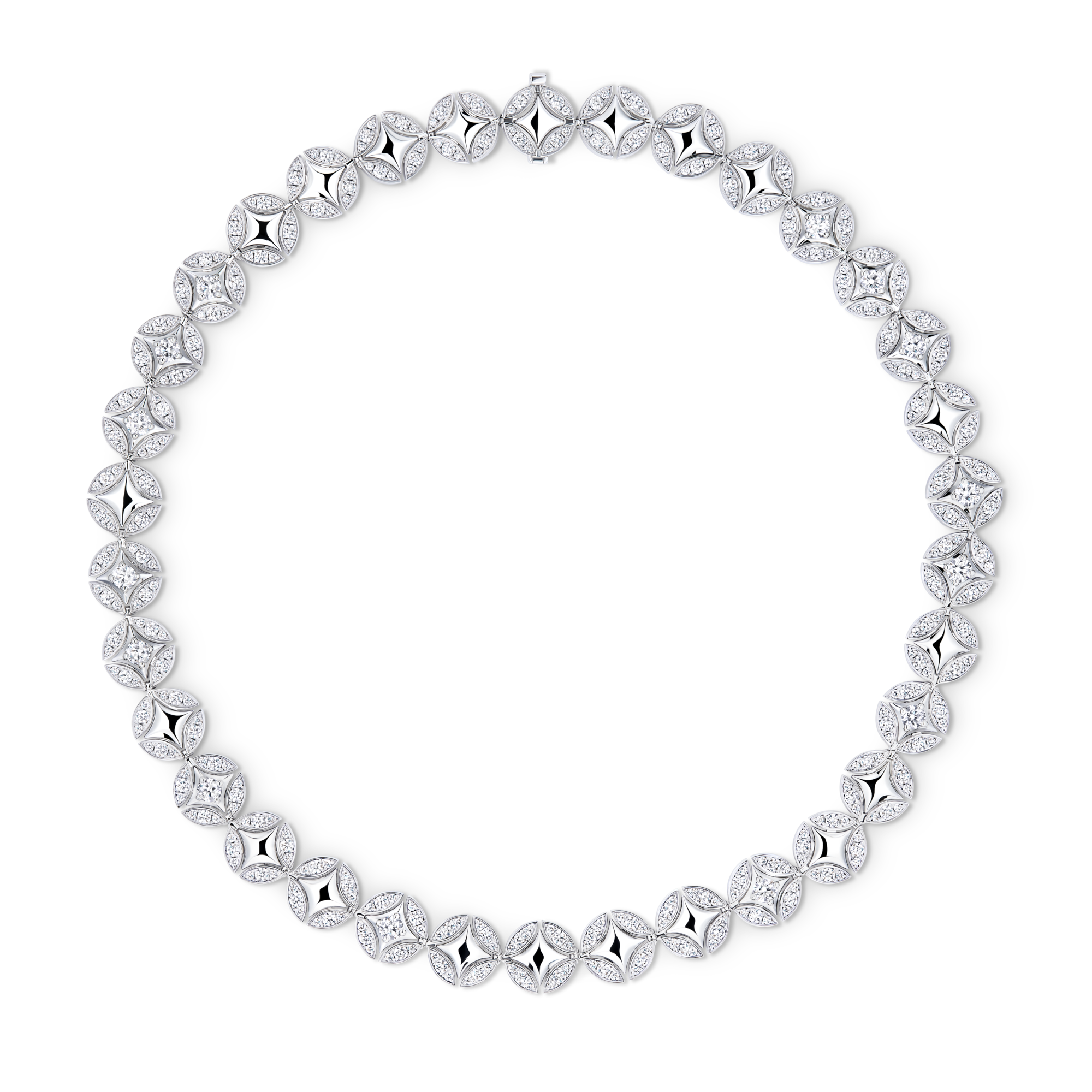 Galaxie Long Necklace, White Gold and Diamonds  in Les Extraordinaires