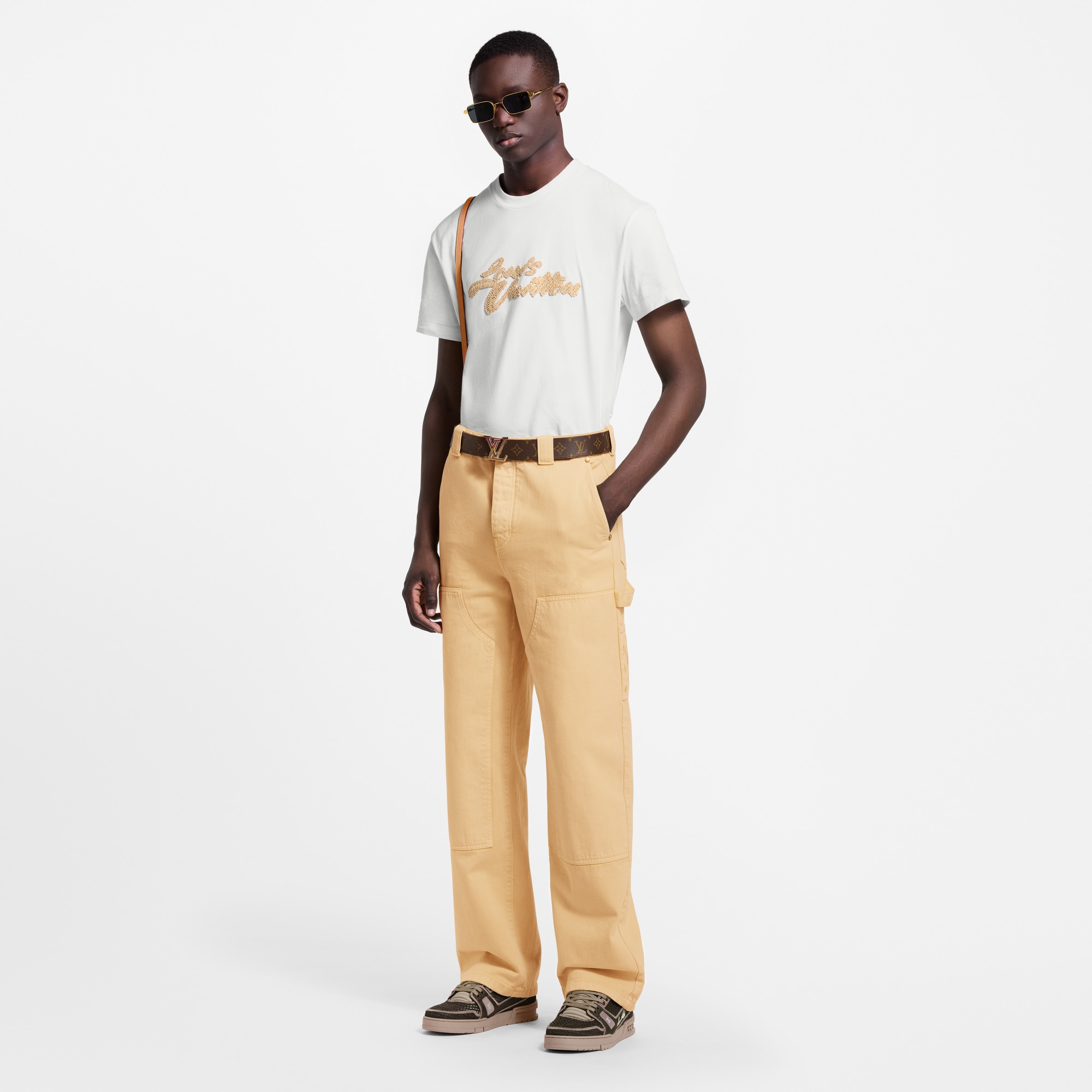 Garment-Dyed Denim Carpenter Pants  in Men
