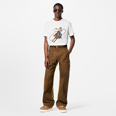 Graphic Embroidered Cotton T-Shirt in Men's Ready-to-Wear T-shirts and Polos collections by Louis Vuitton (Product zoom)