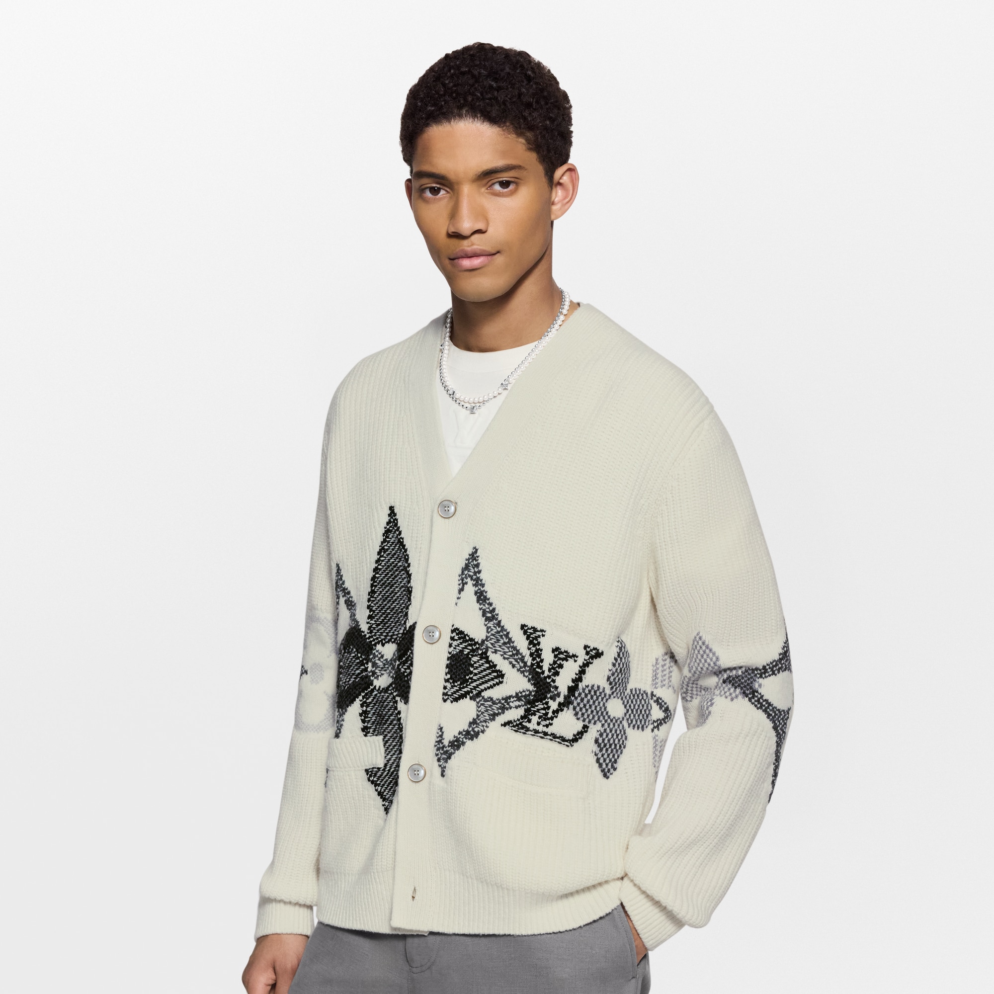 Graphic Knitted Cardigan  in New
