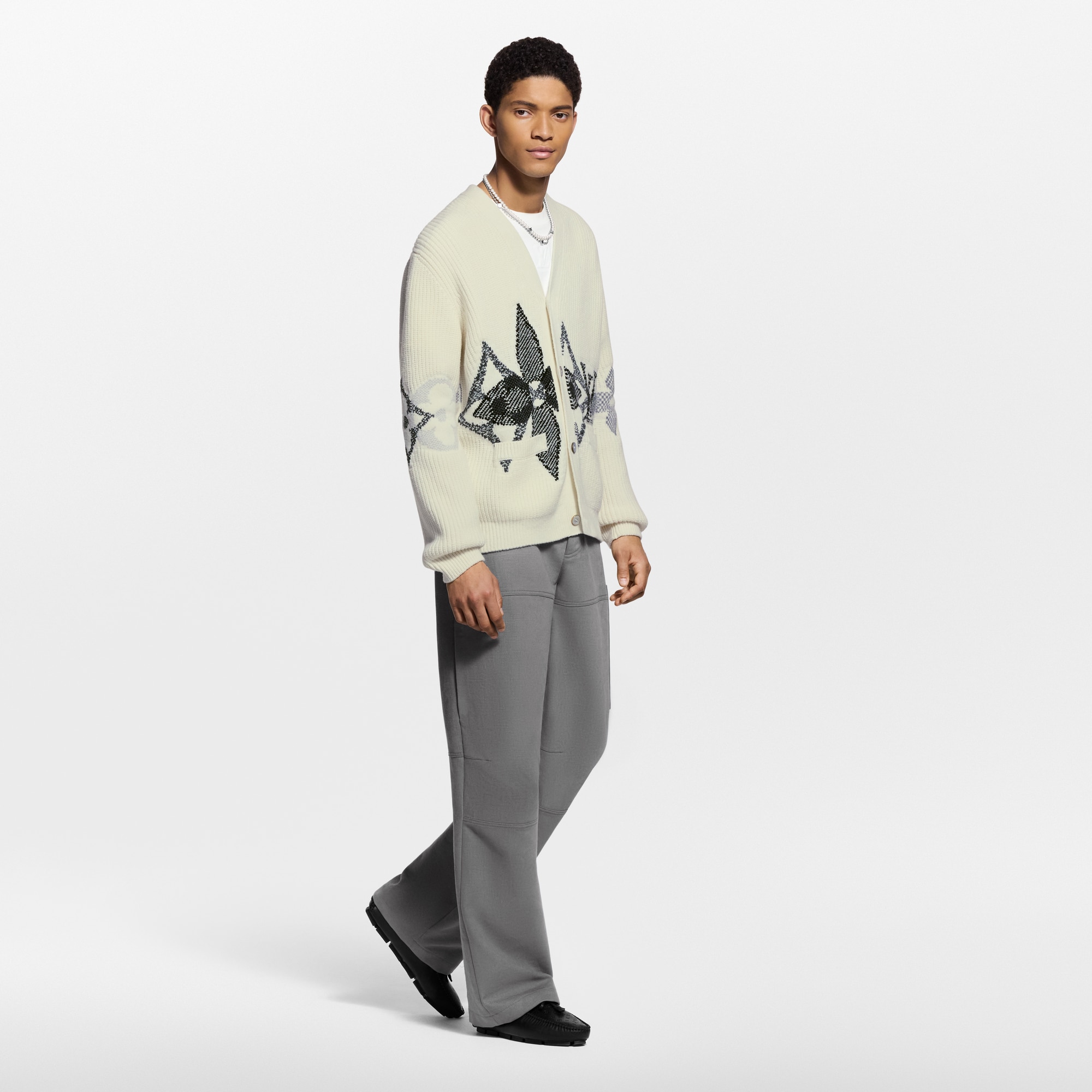 Graphic Knitted Cardigan  in New