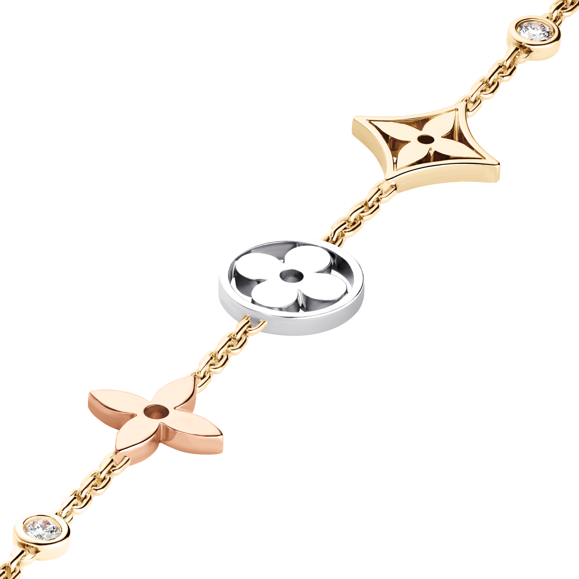Idylle Blossom bracelet, 3 golds and diamonds  in Jewellery
