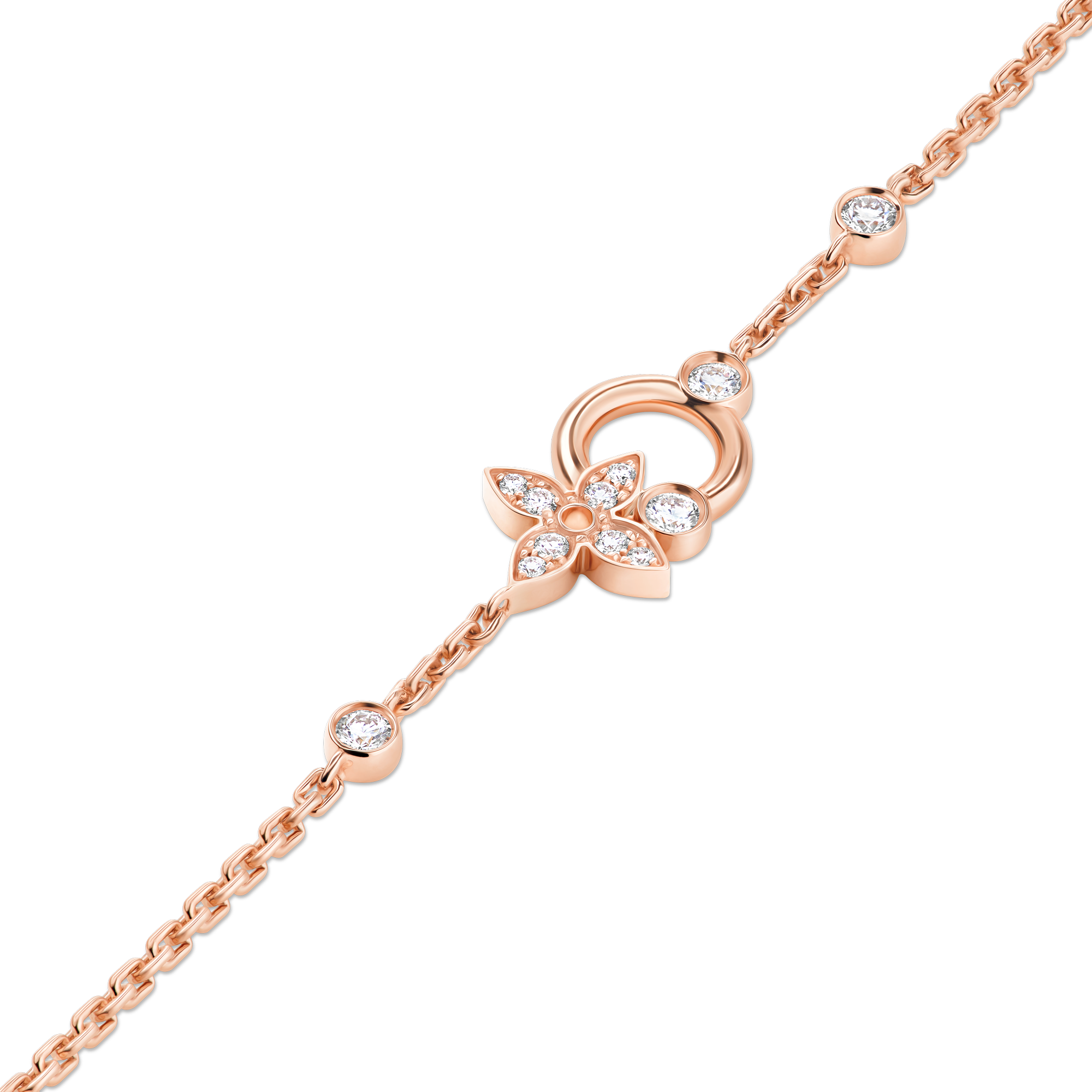 Idylle Blossom Bracelet, Pink Gold and Diamonds  in Jewellery