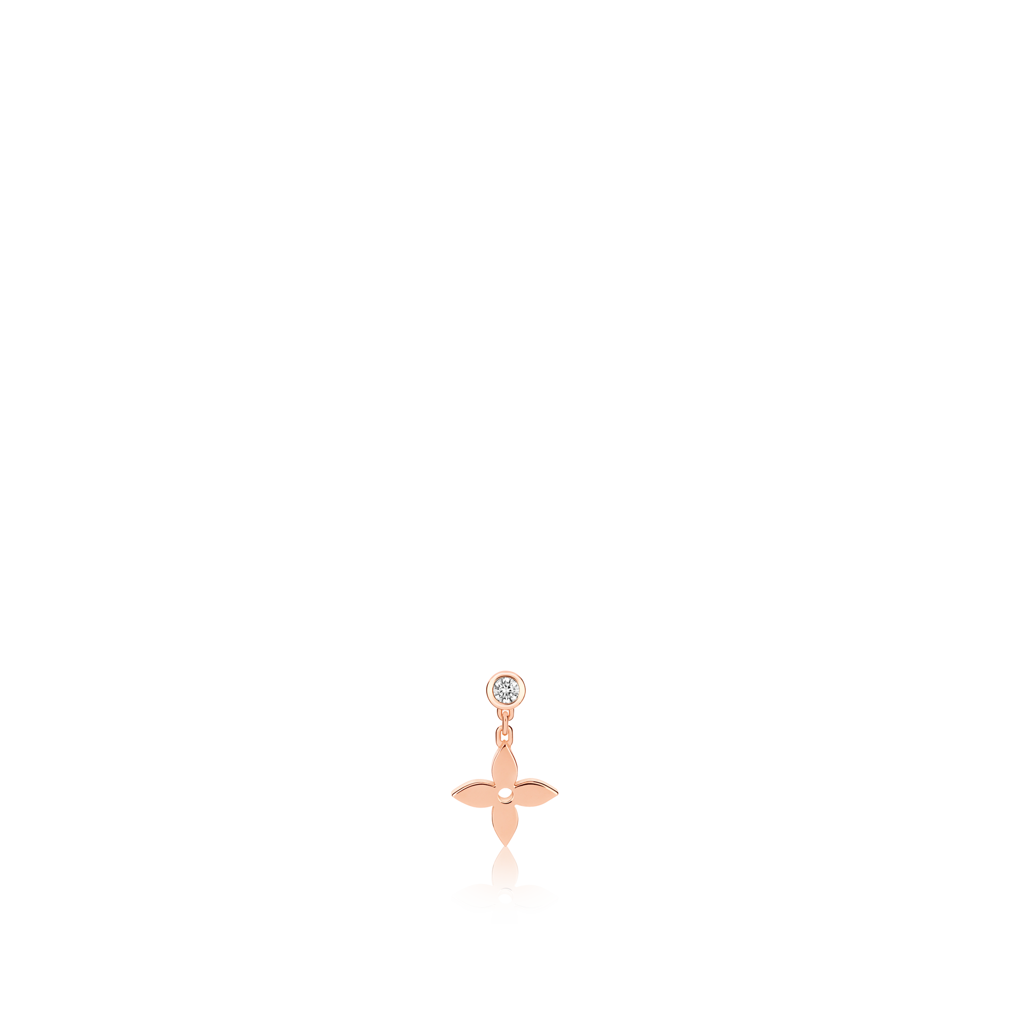 Idylle Blossom Ear Stud, Pink Gold And Diamond - Per Unit  in Jewellery