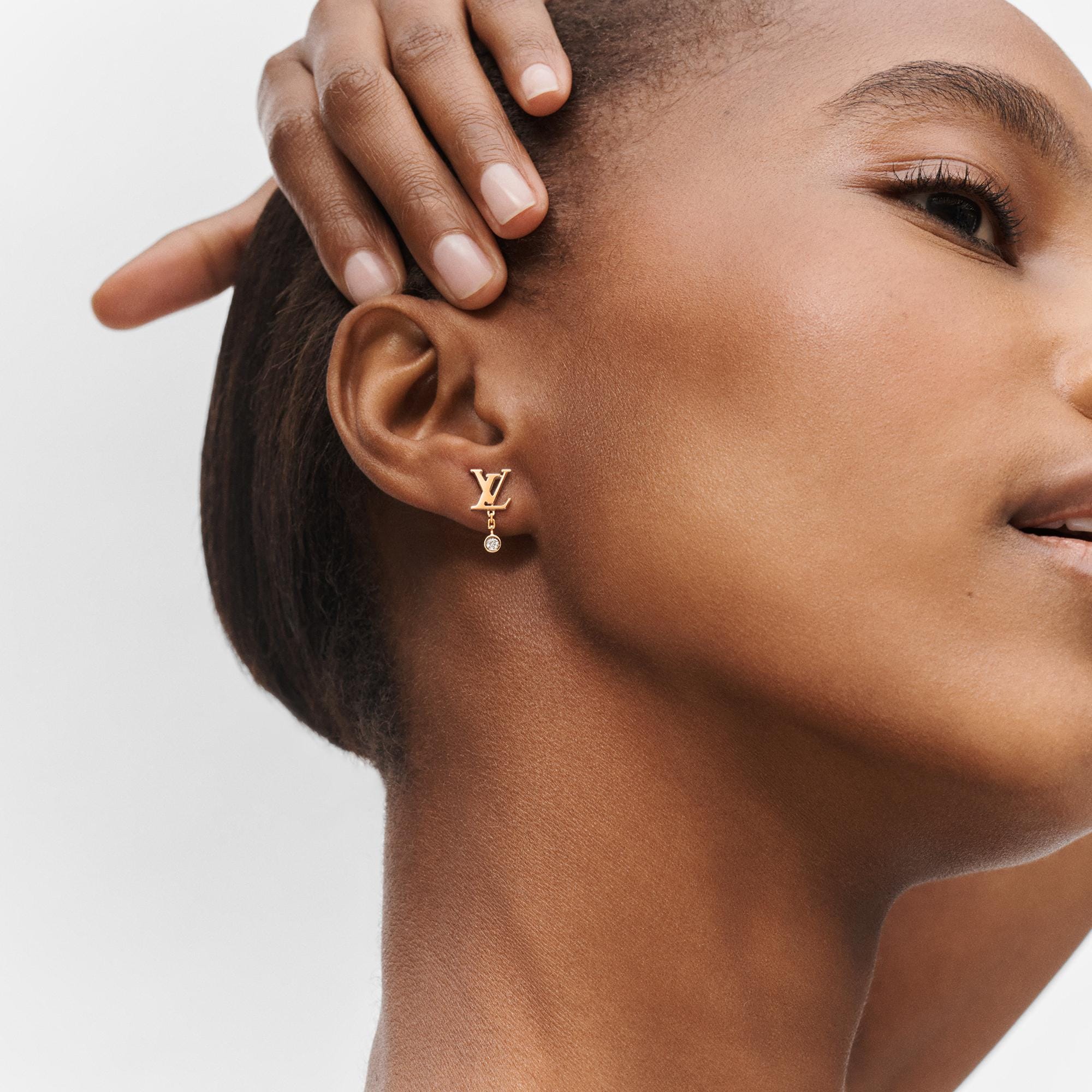 Idylle Blossom LV Ear Stud, Pink Gold And Diamond - Per Unit  in Jewellery