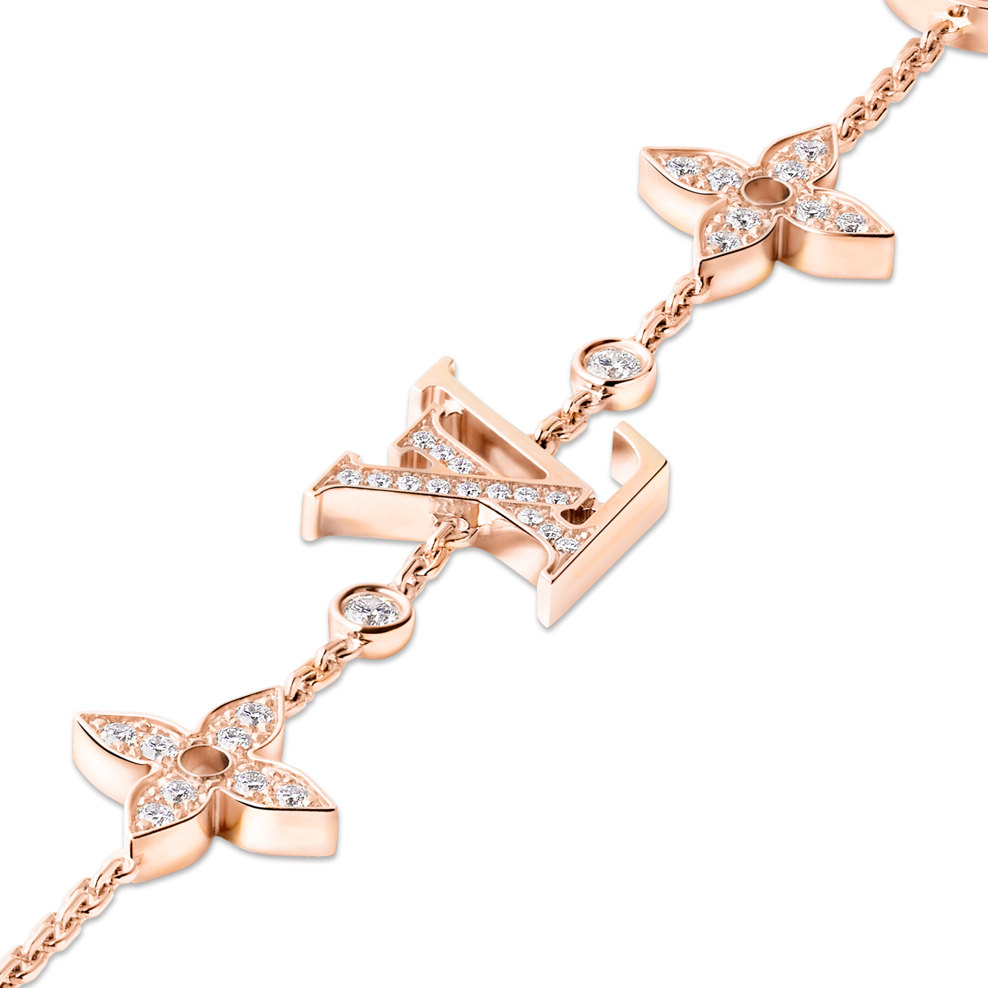 Idylle Blossom Multi-Motif Bracelet, Pink Gold and Diamonds  in Jewellery