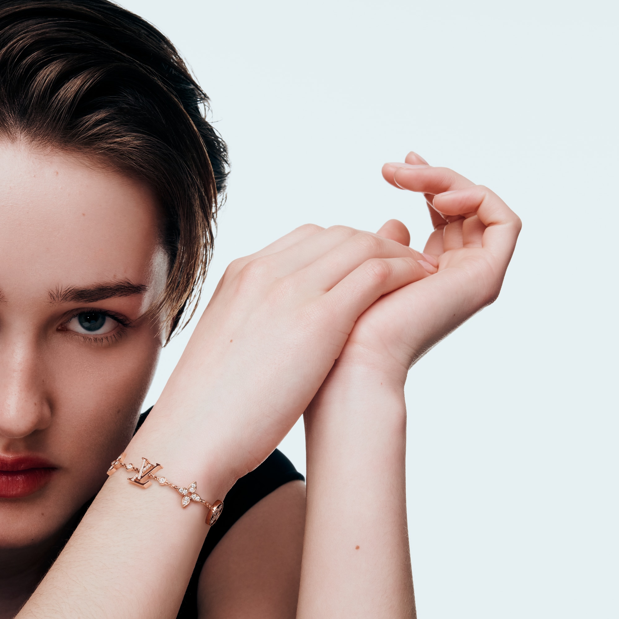 Idylle Blossom Multi-Motif Bracelet, Pink Gold and Diamonds  in Jewellery