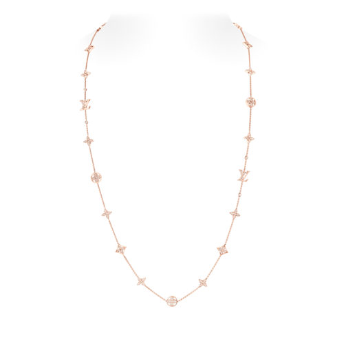 Idylle Blossom Multi-Motif Long Necklace, Pink Gold and Diamonds in Jewellery's Categories Necklaces and Pendants collections by Louis Vuitton (Product zoom)