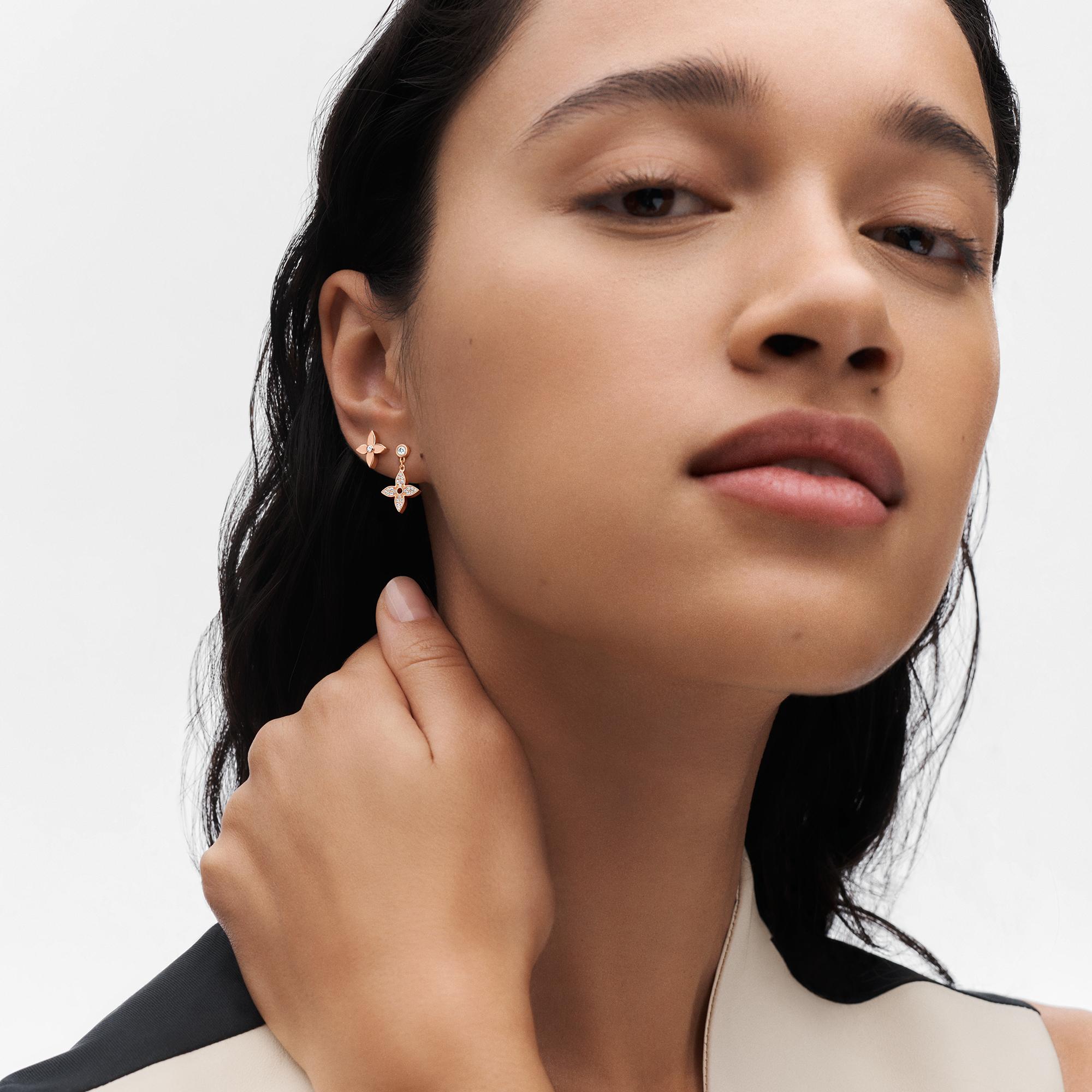 Idylle Blossom Reversible Stud, Pink And Yellow Gold And Diamond - Per Unit  in Jewellery