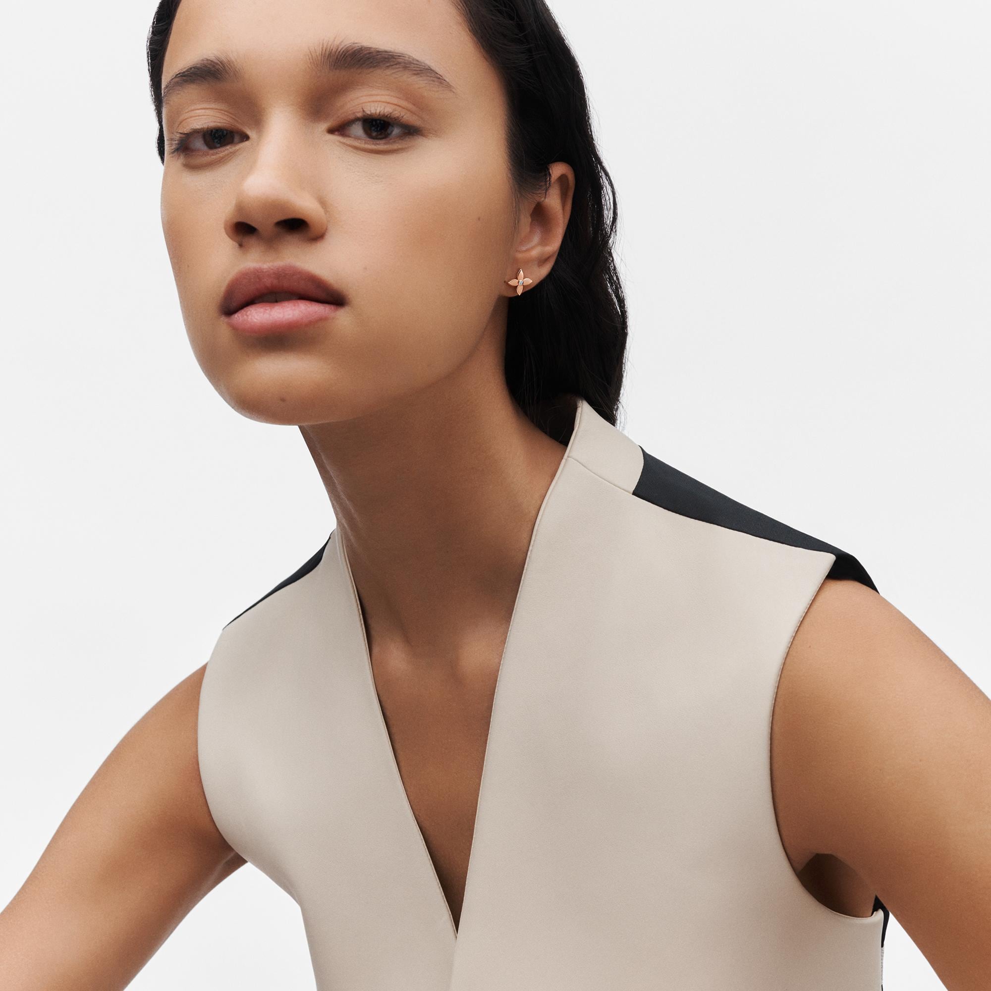 Idylle Blossom Reversible Stud, Pink And Yellow Gold And Diamond - Per Unit  in Jewellery