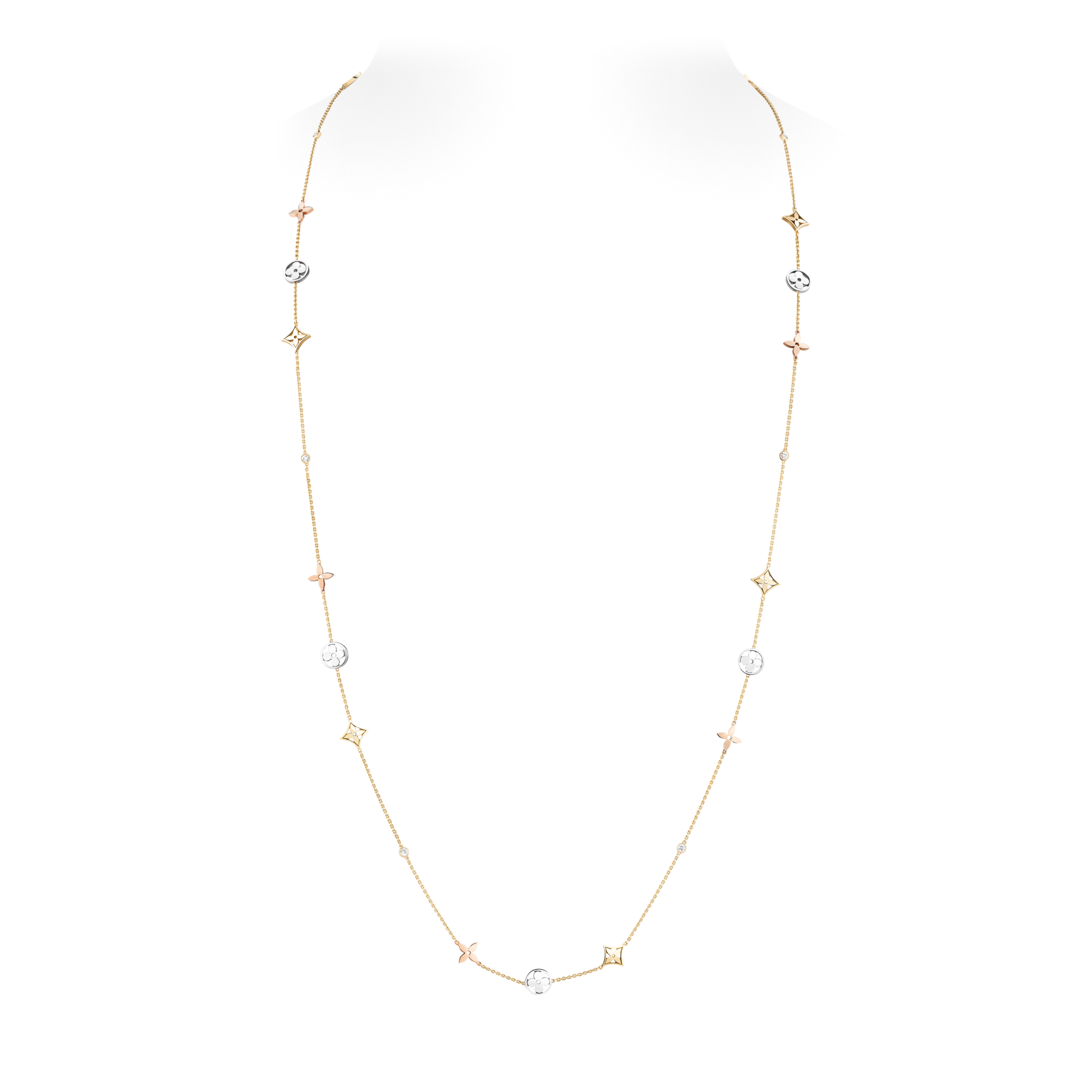 Idylle Blossom sautoir, 3 golds and diamonds  in Jewellery