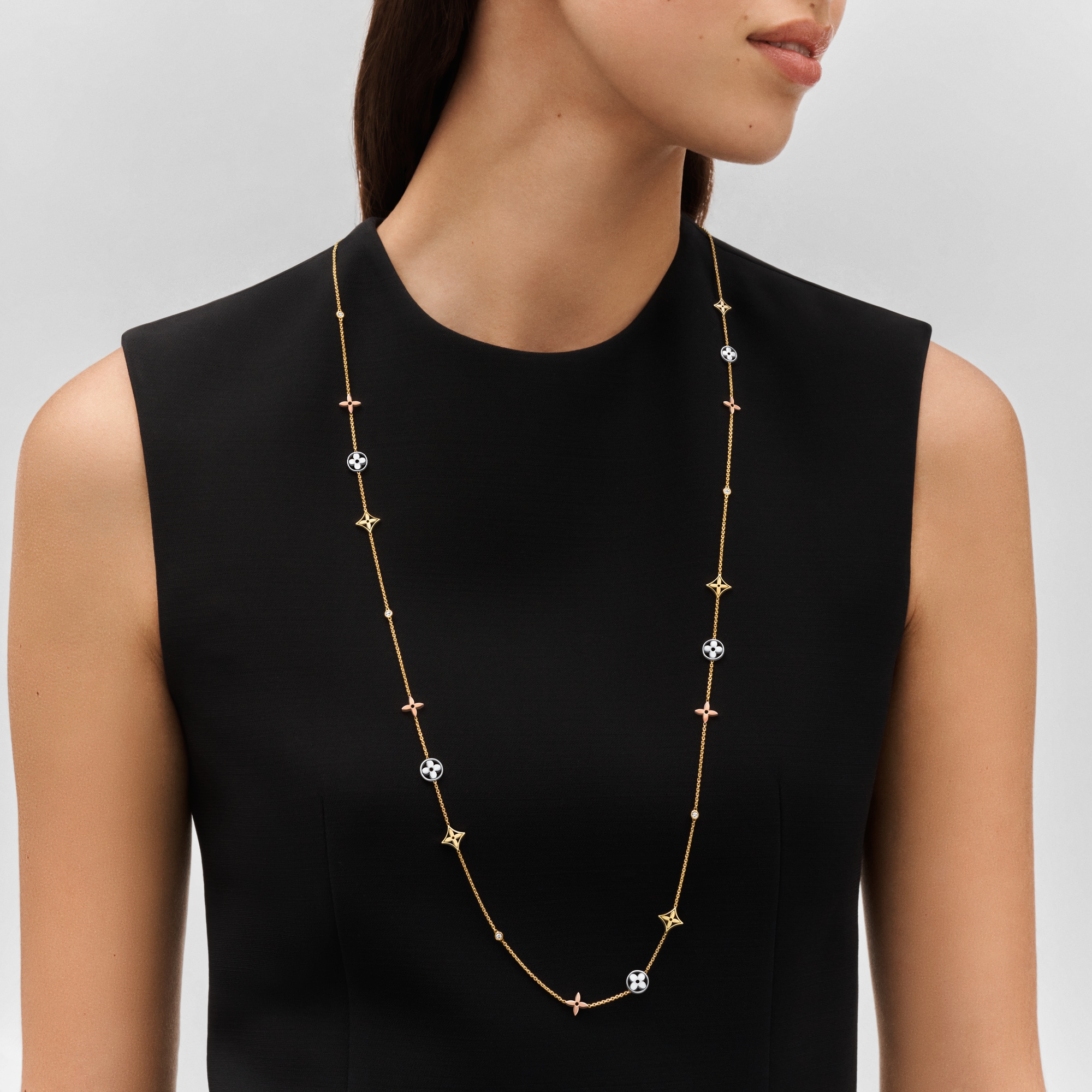 Idylle Blossom sautoir, 3 golds and diamonds  in Jewellery