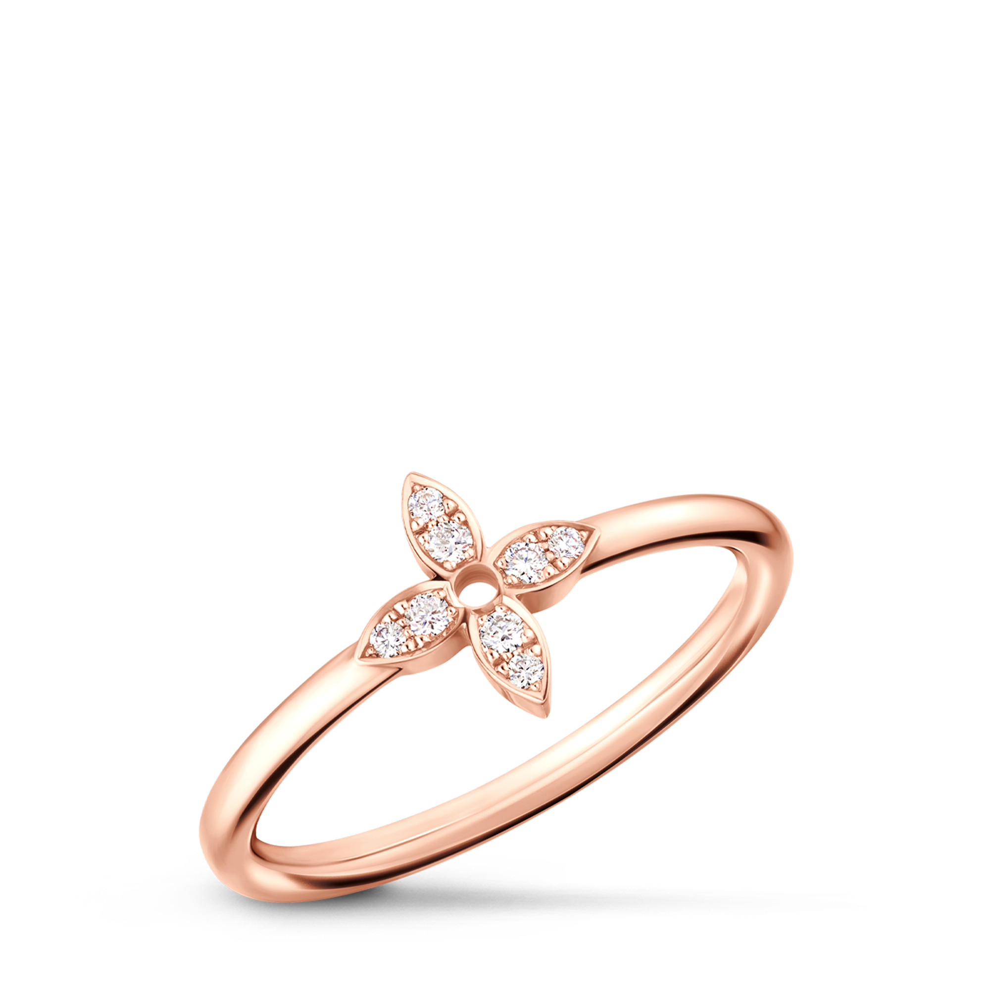 Idylle Blossom Single Ring, Pink Gold and Diamonds  in Jewellery