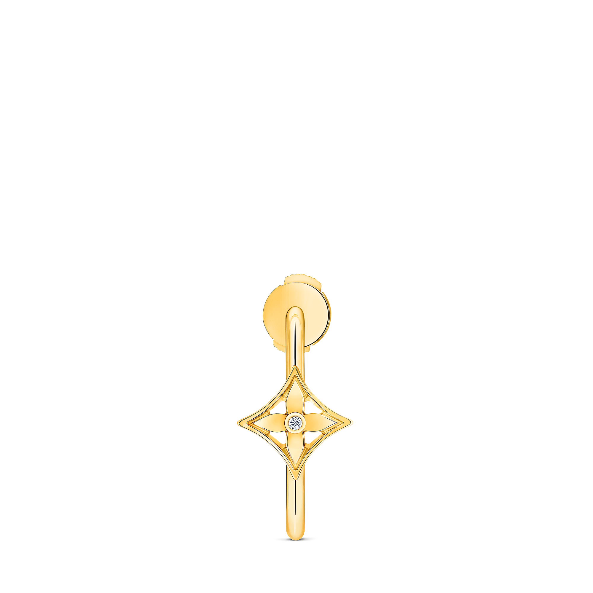 Idylle Blossom Small Hoop, Yellow Gold And Diamond - Per Unit  in Jewellery