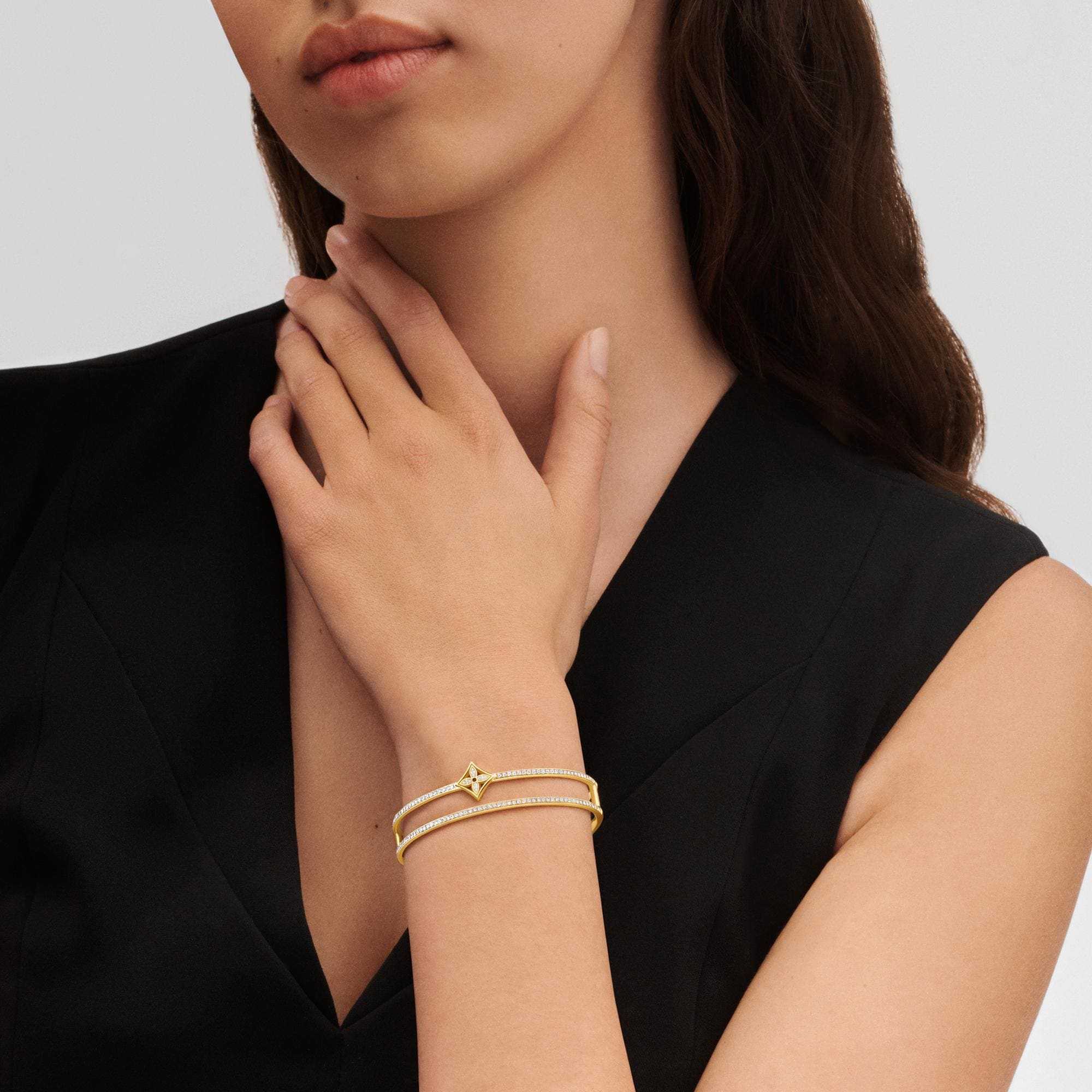Idylle Blossom Two-Row Bracelet, Yellow Gold And Diamonds  in Jewellery